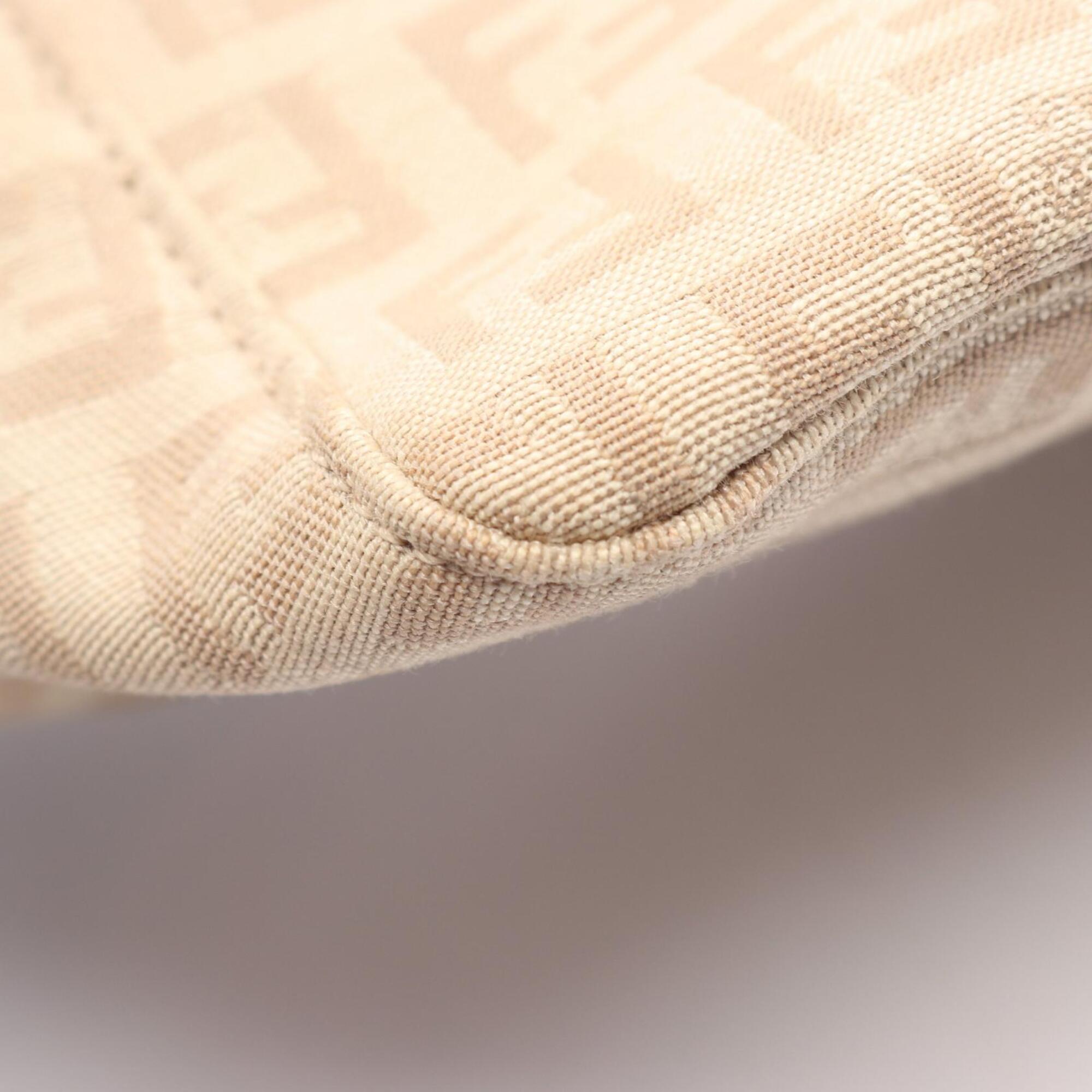 Fendi Beige Canvas Leather Handbag (Pre-Owned)