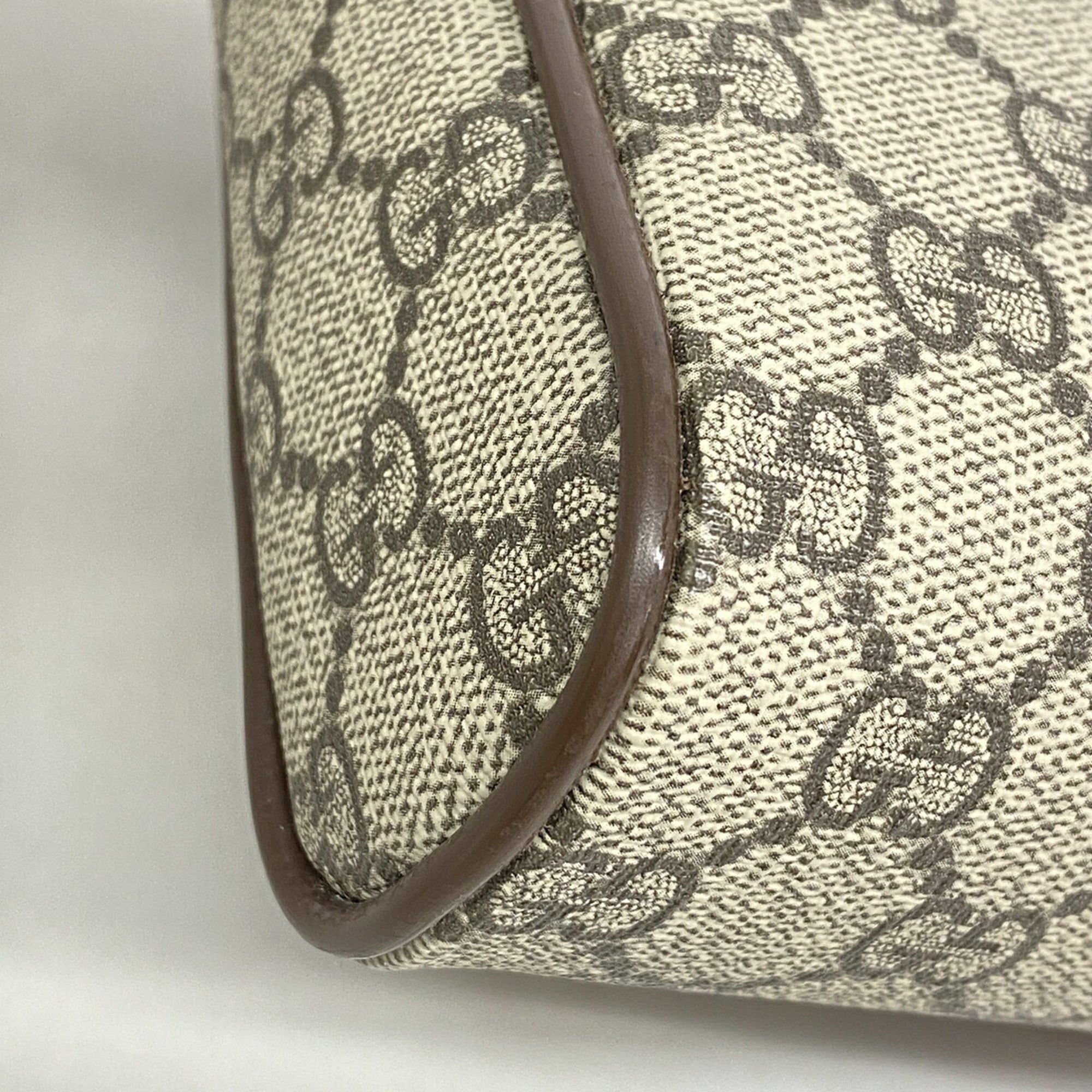 Gucci Beige Brown Pvc Shoulder Bag (Pre-Owned)