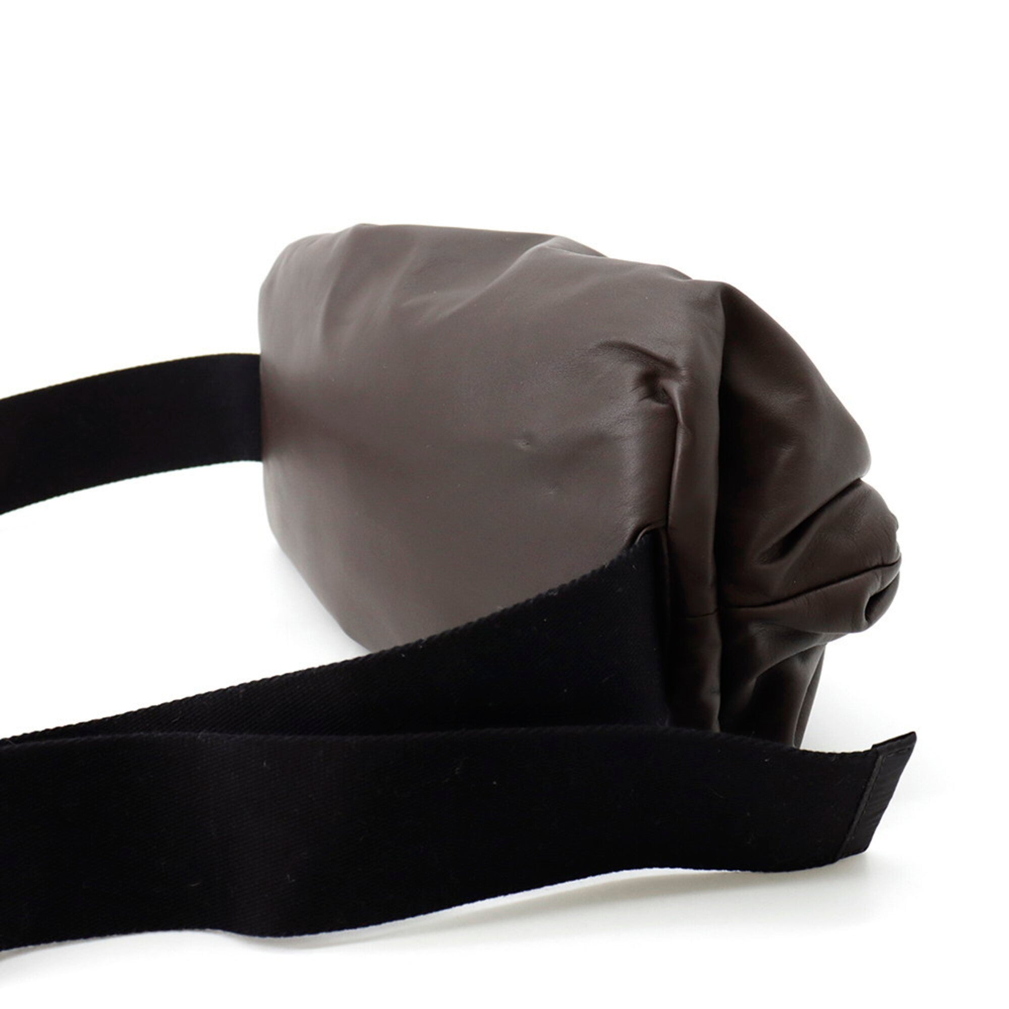 Bottega Veneta Dark Brown Leather Pouch Sling Bag (Pre-Owned)
