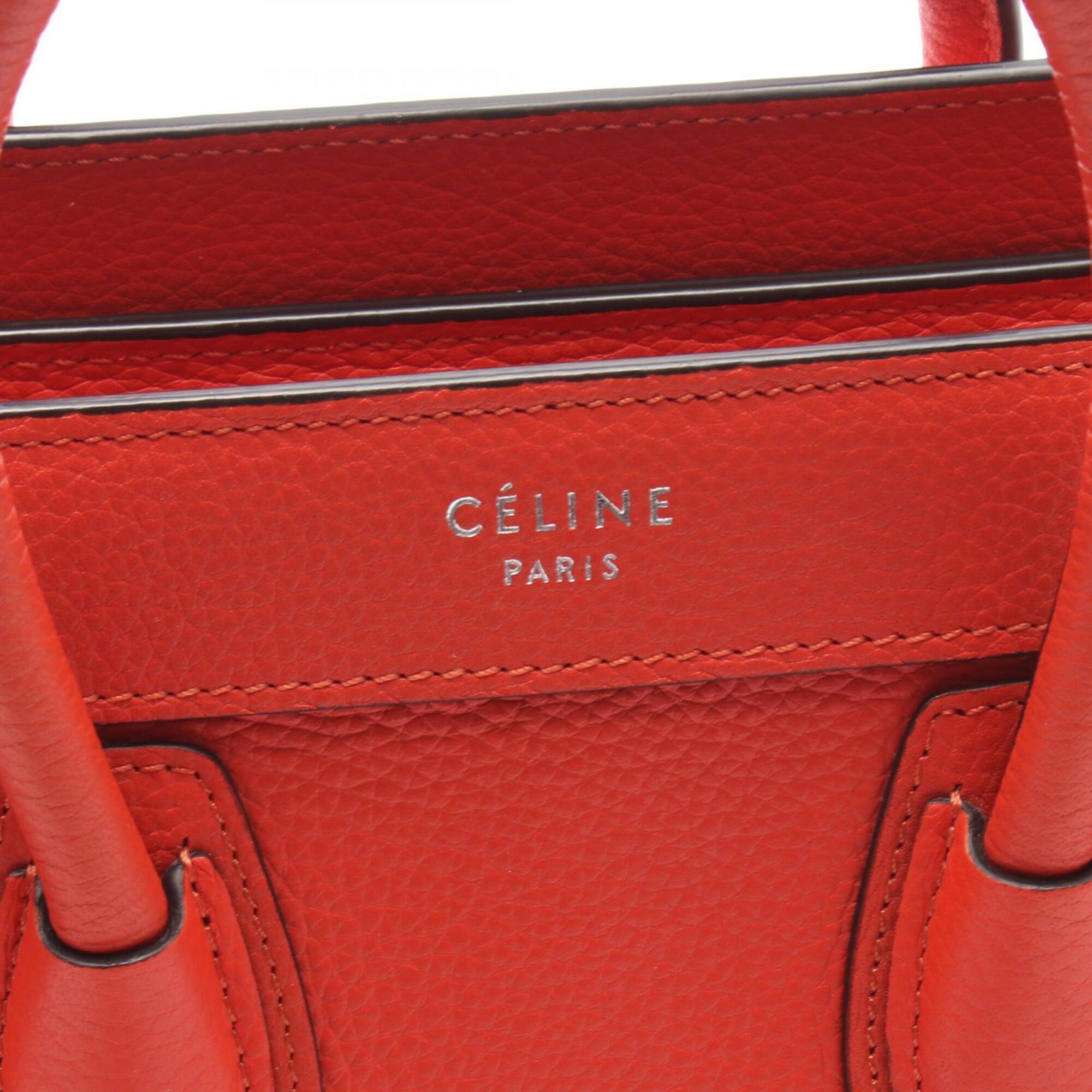 Celine Red Color Leather Handbag (Pre-Owned)