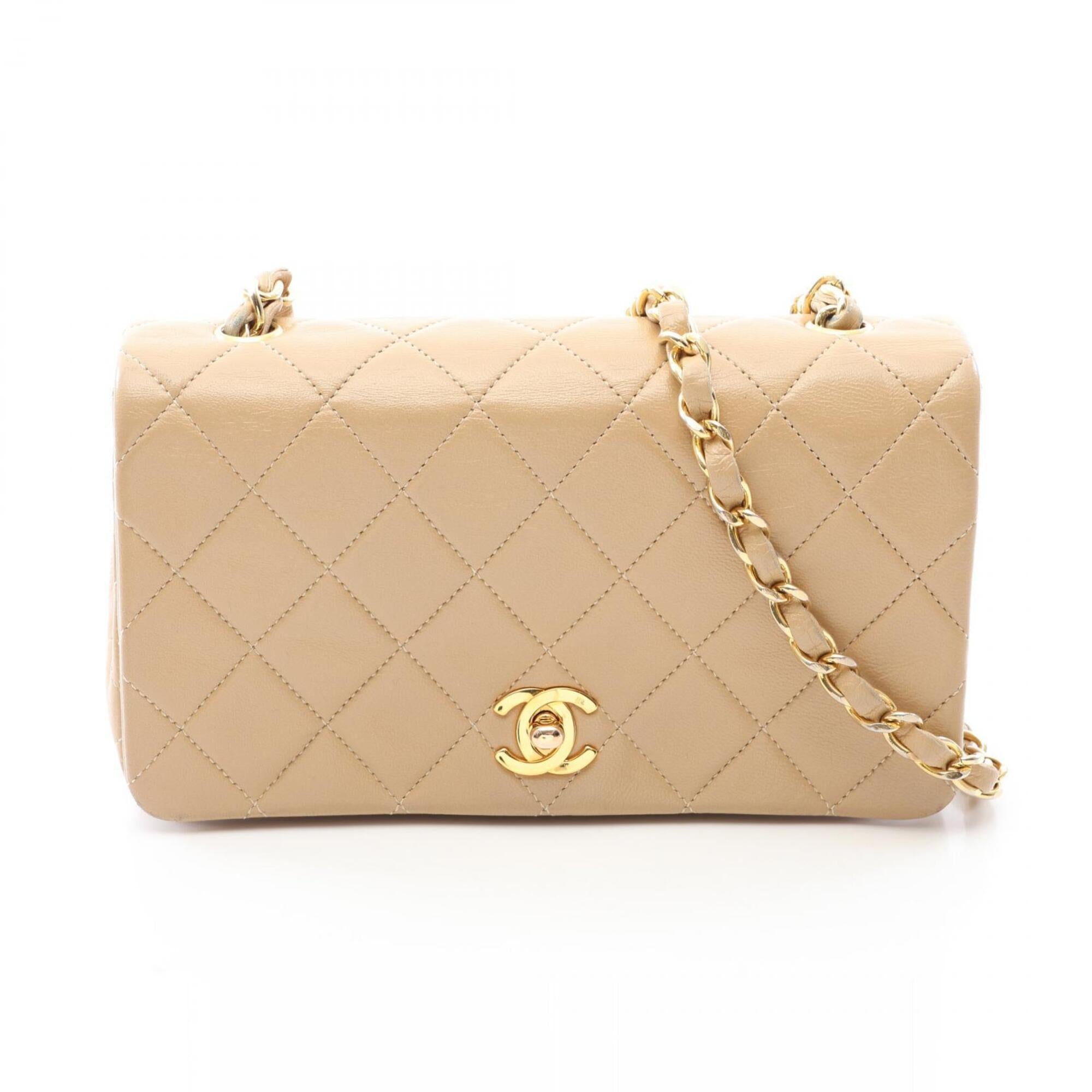 Chanel Beige Leather Handbag Shoulder Bag (Pre-Owned)