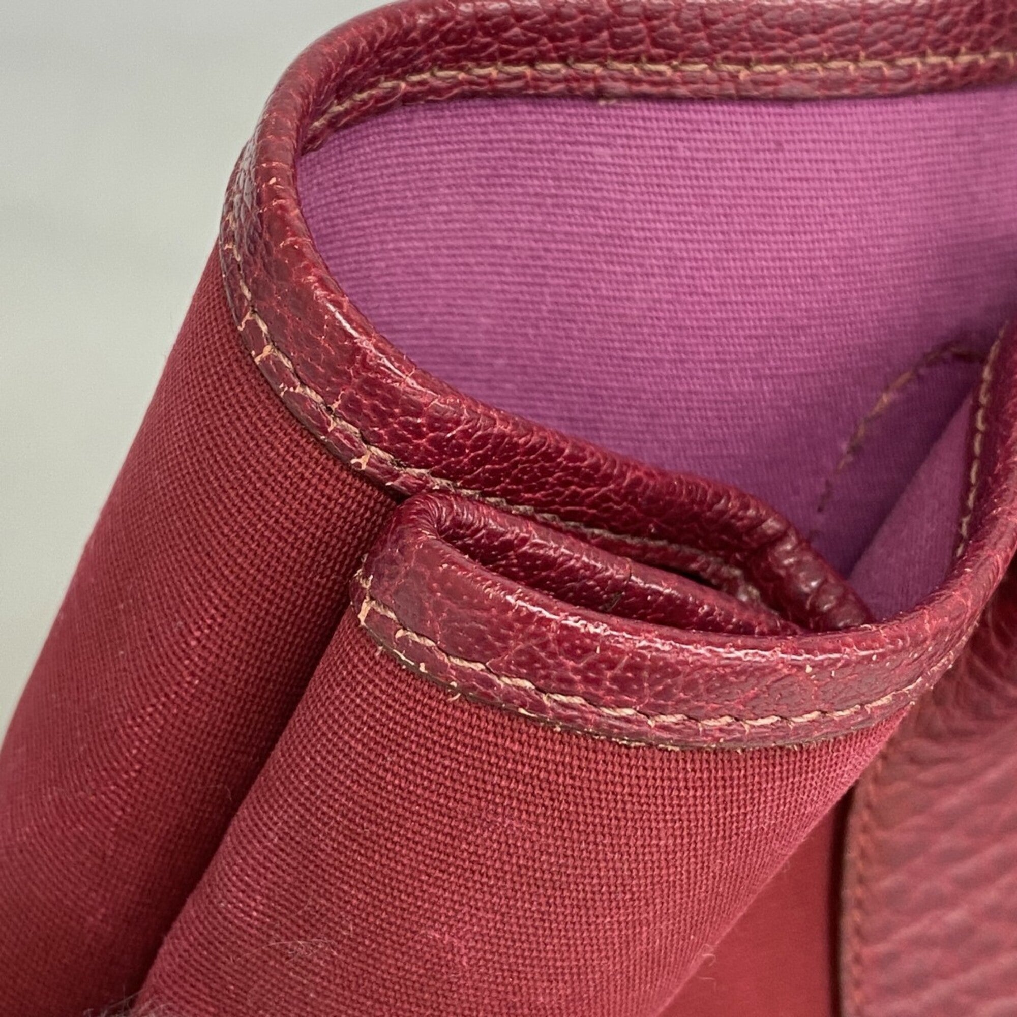 Hermes Red Color Toile Officier Handbag (Pre-Owned)