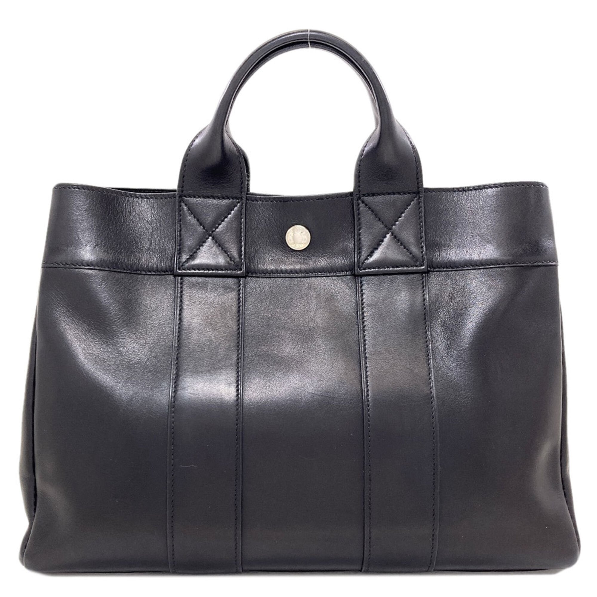 Hermes Black Evercalf Leather Handbag (Pre-Owned)