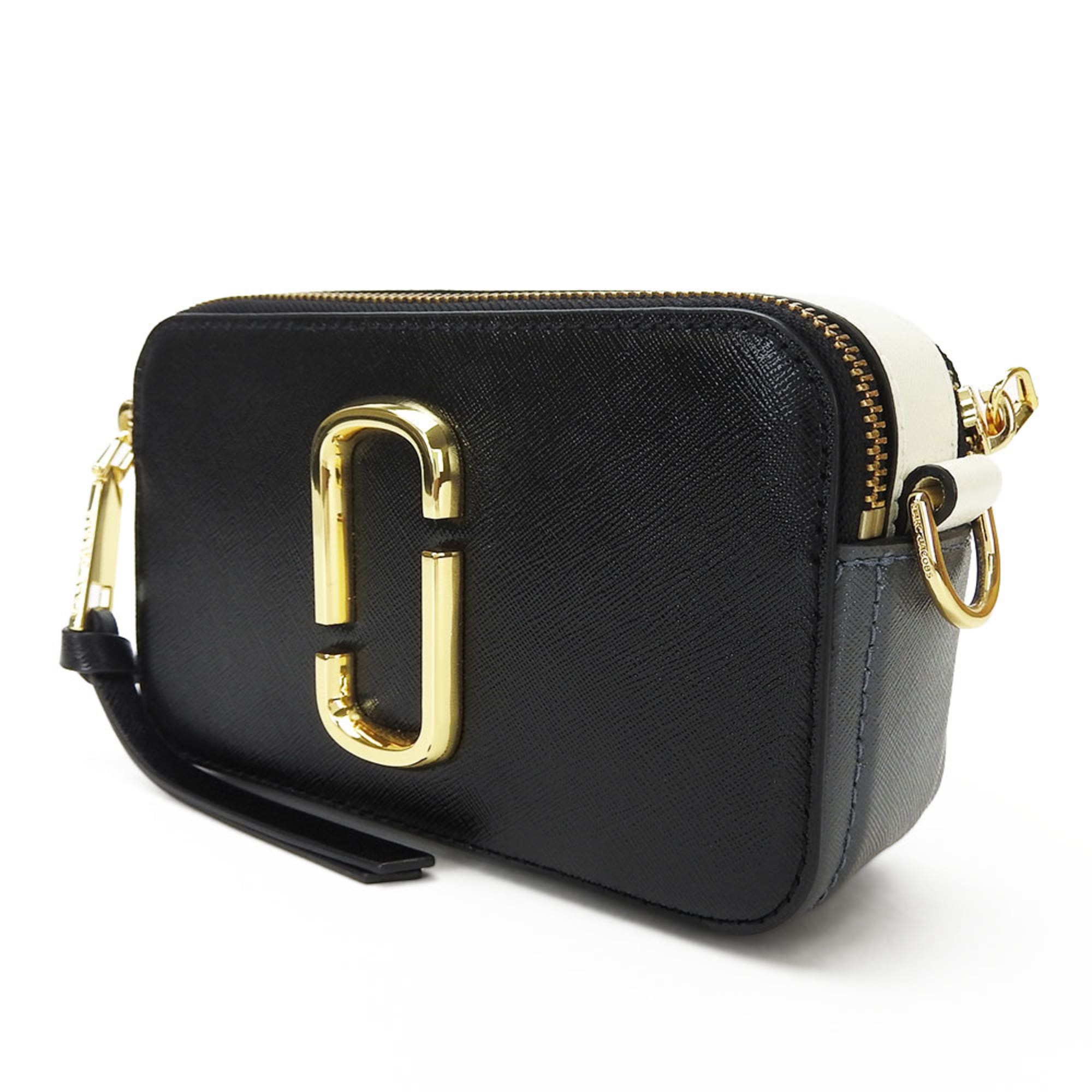 Marc Jacobs Black Gray Pink White Leather Shoulder Bag (Pre-Owned)