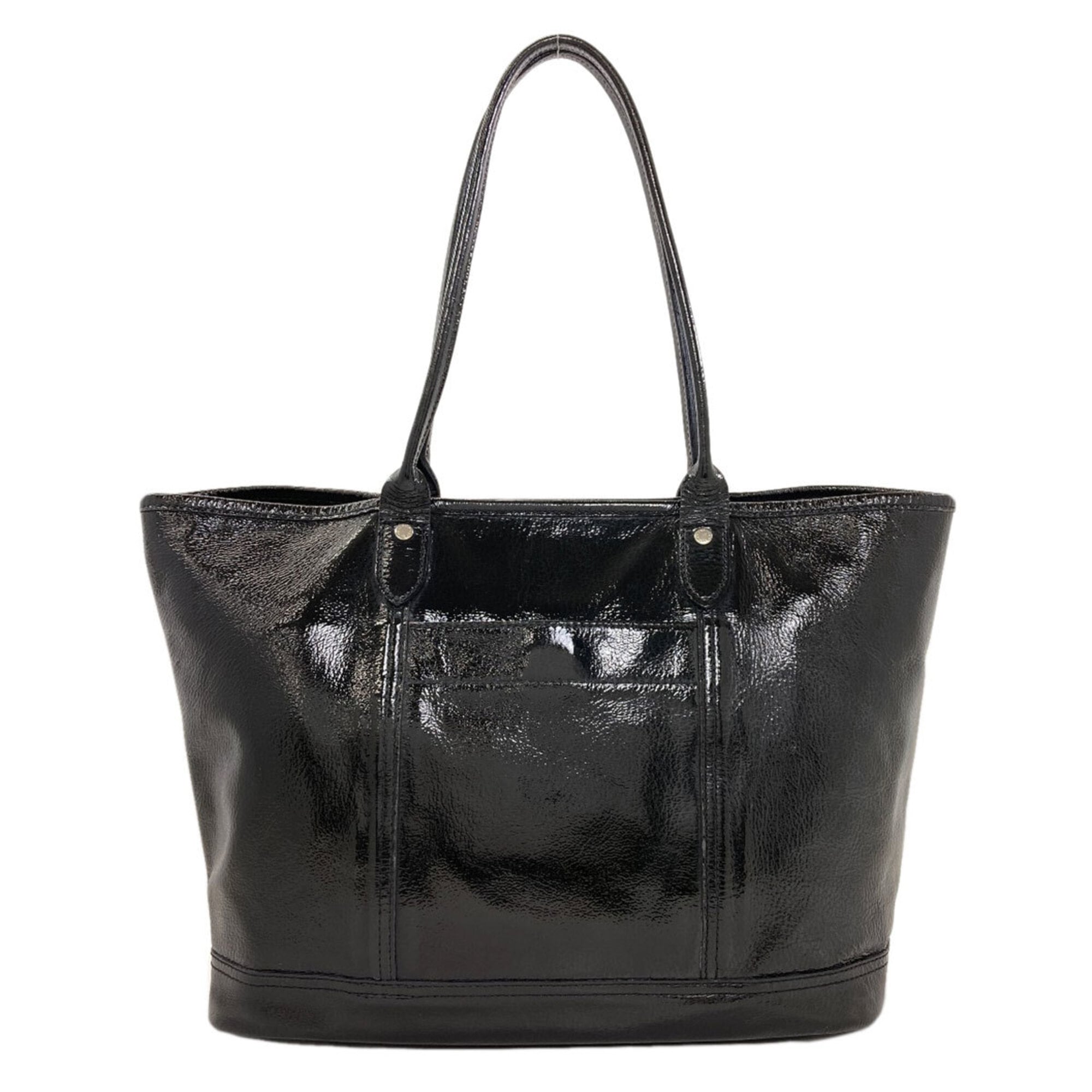 Longchamp Black Patent Leather Tote Bag (Pre-Owned)