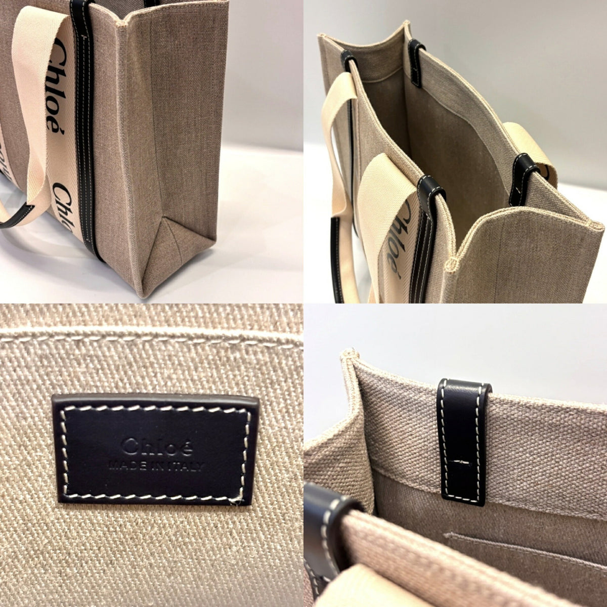 Chloé Beige Canvas Tote Bag (Pre-Owned)