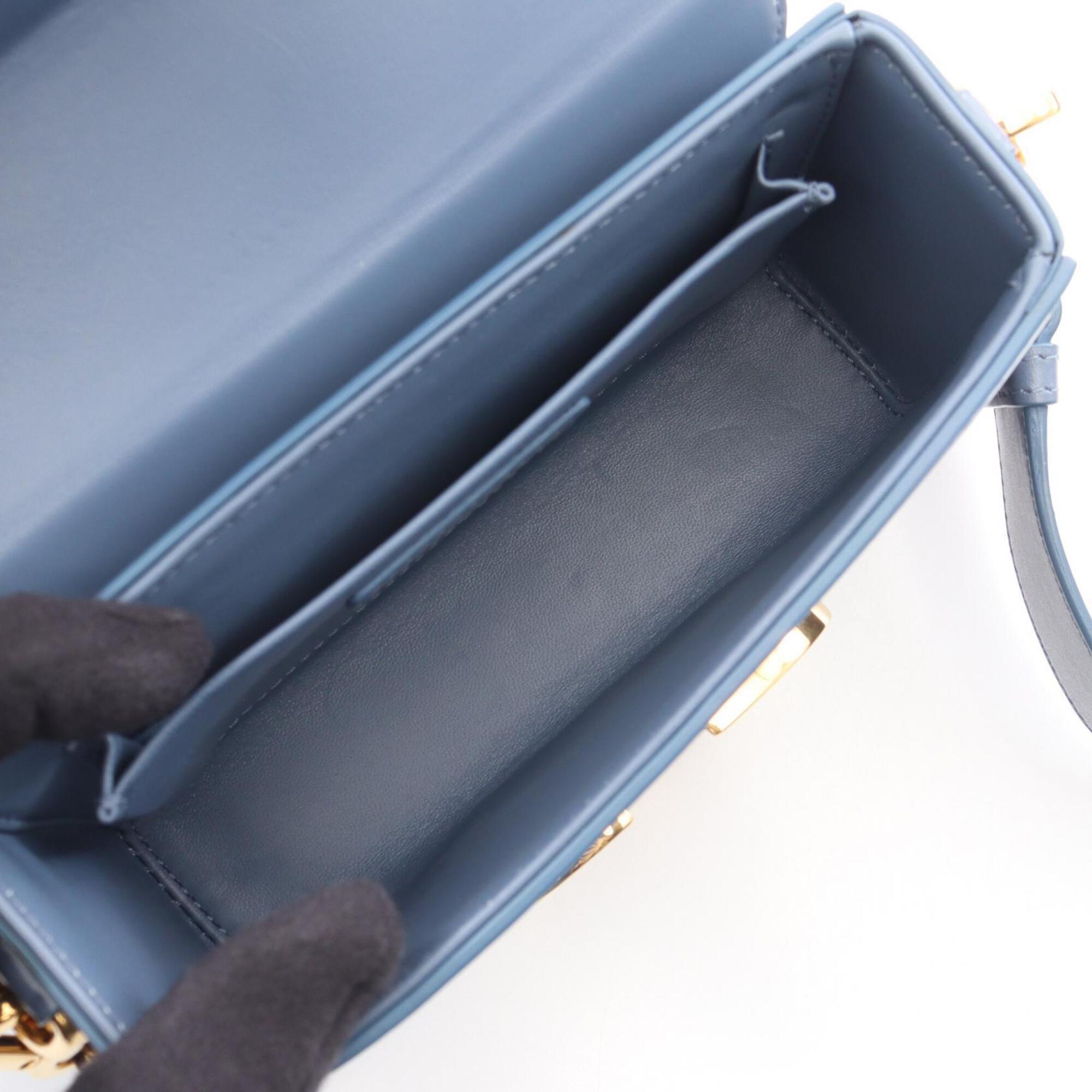 Christian Dior Blue Leather Handbag Shoulder Bag (Pre-Owned)