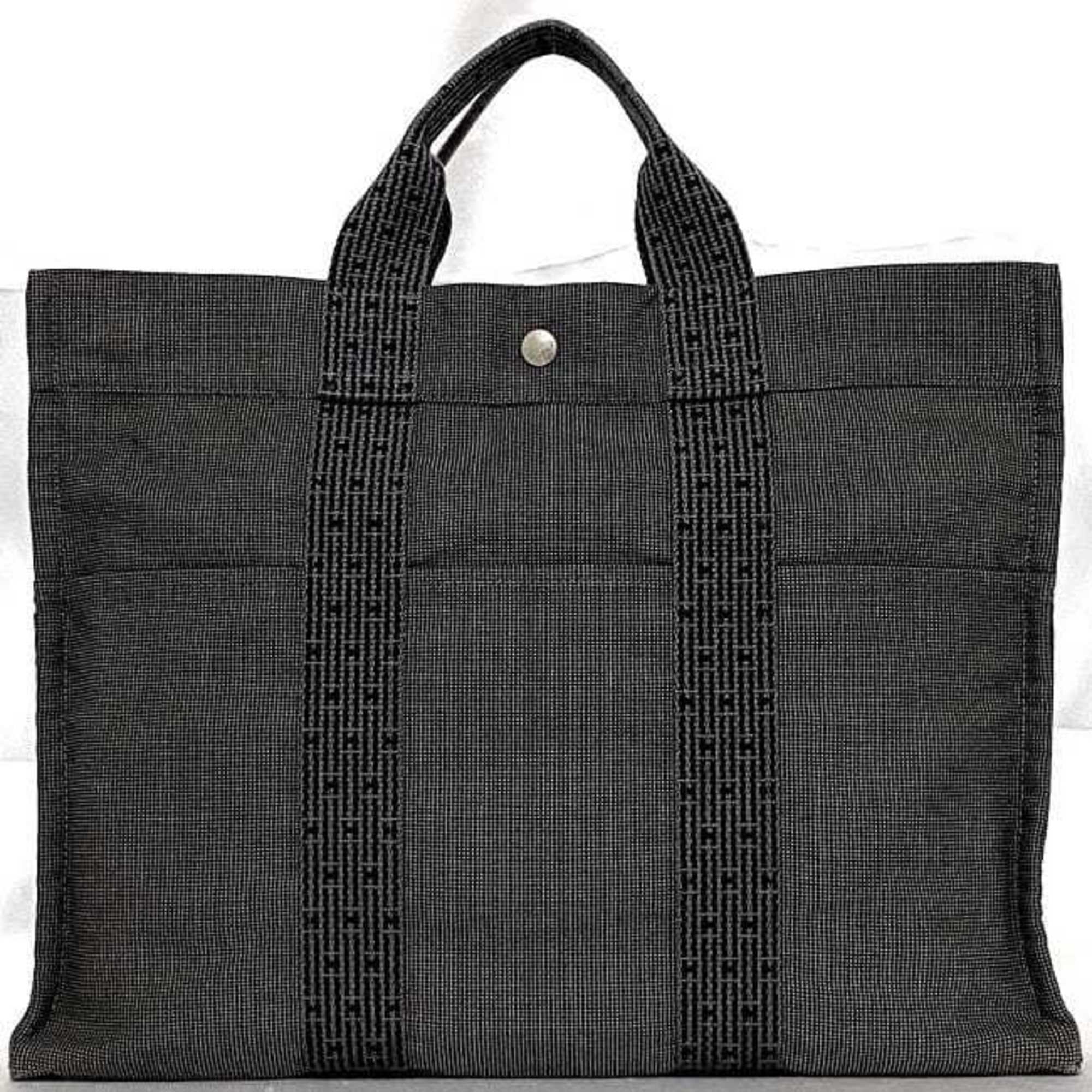 Hermes Gray Canvas Tote Bag (Pre-Owned)