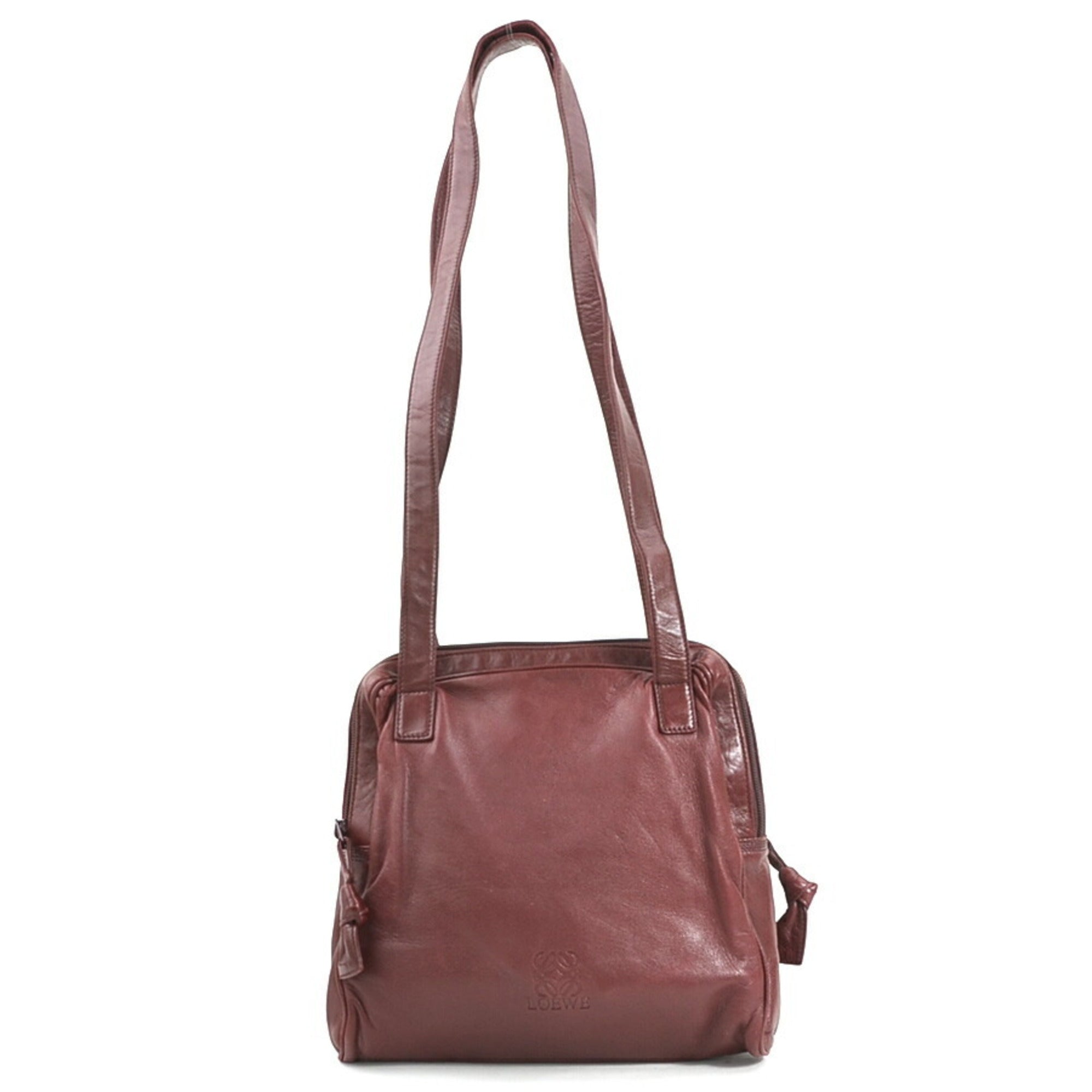 Loewe Burgundy Leather Shoulder Bag (Pre-Owned)