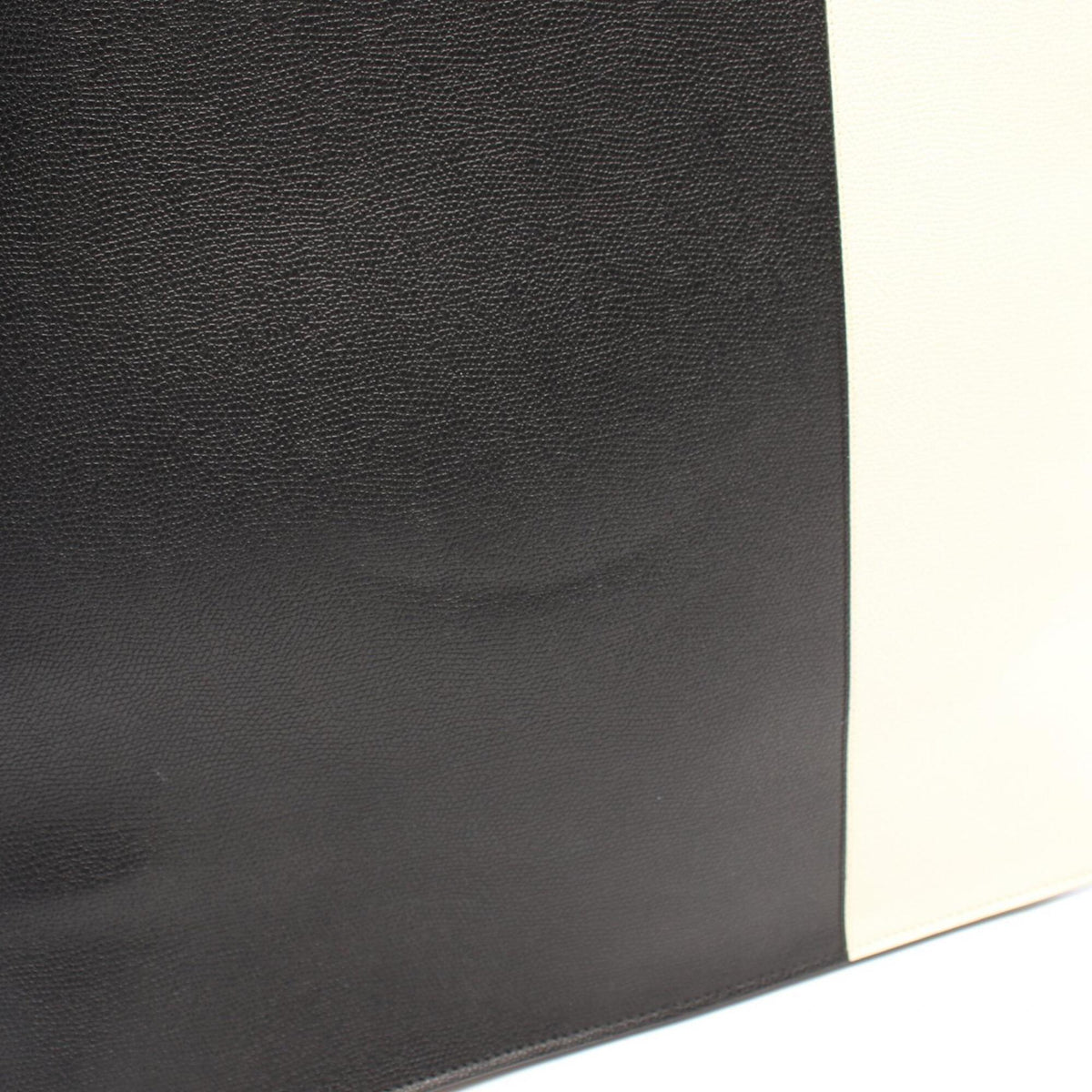 Valextra Black Ivory Leather Handbag Tote Bag (Pre-Owned)