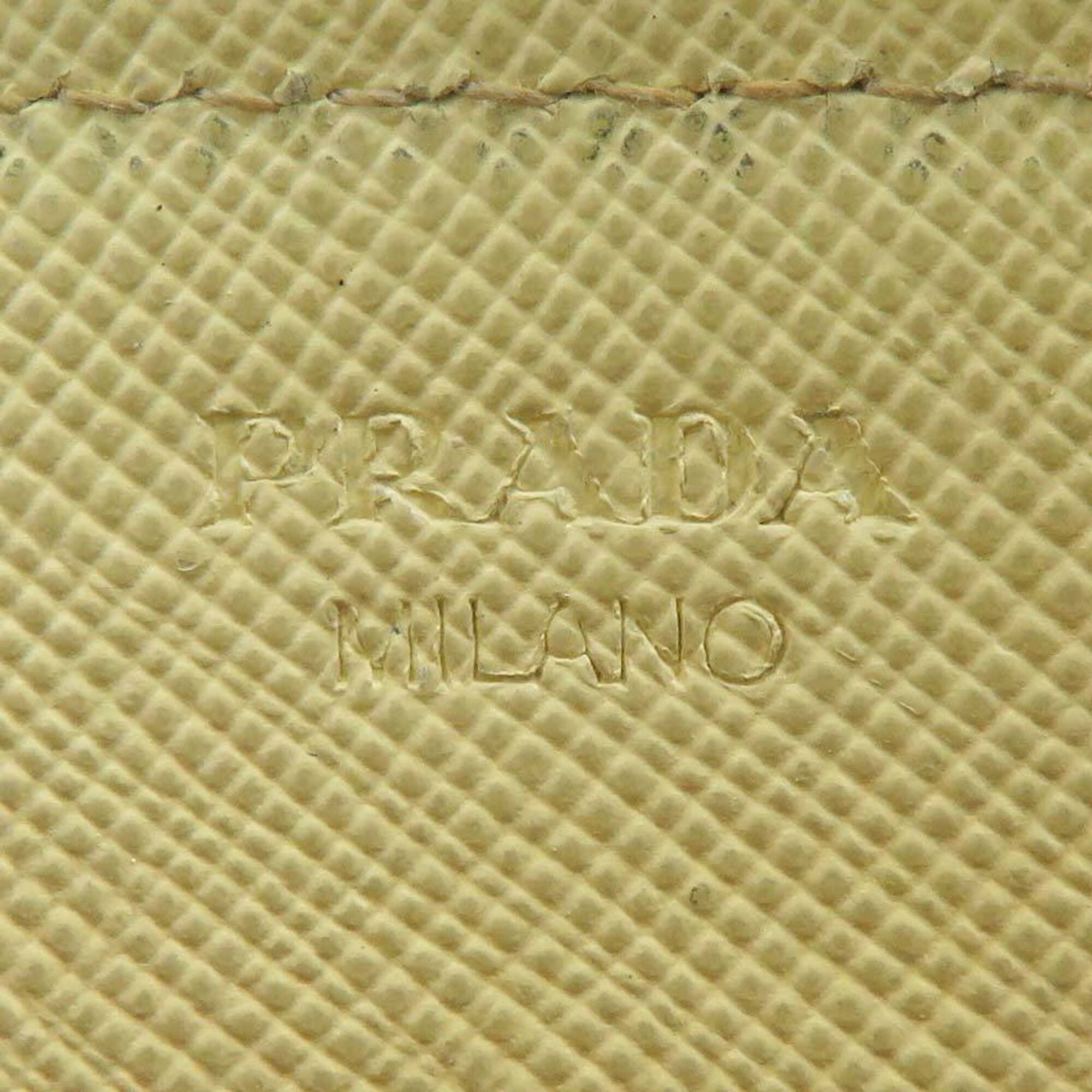 Prada Yellow Leather Long Wallet (Bi-Fold) (Pre-Owned)
