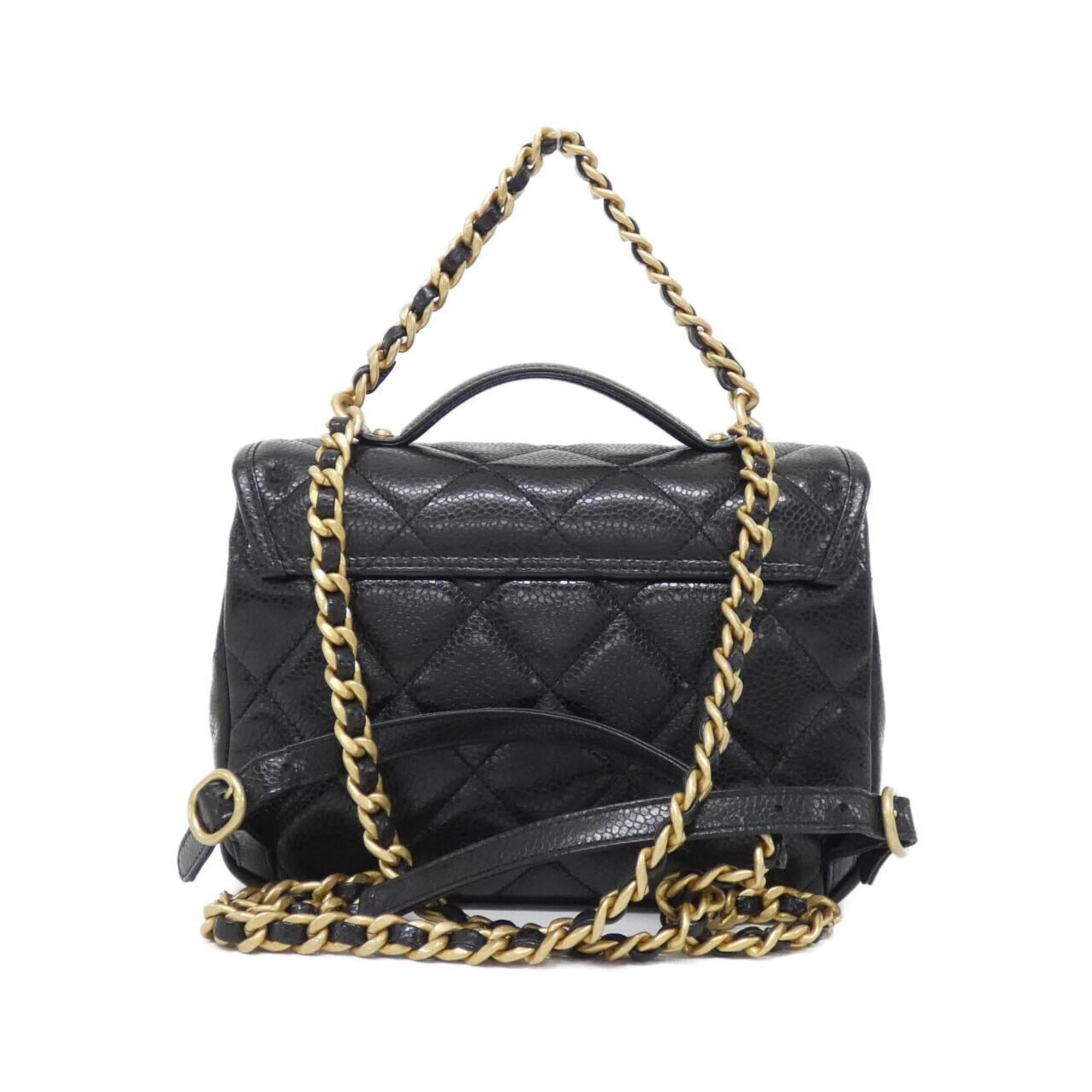 Chanel Black Grained Calfskin Backpack (Pre-Owned)