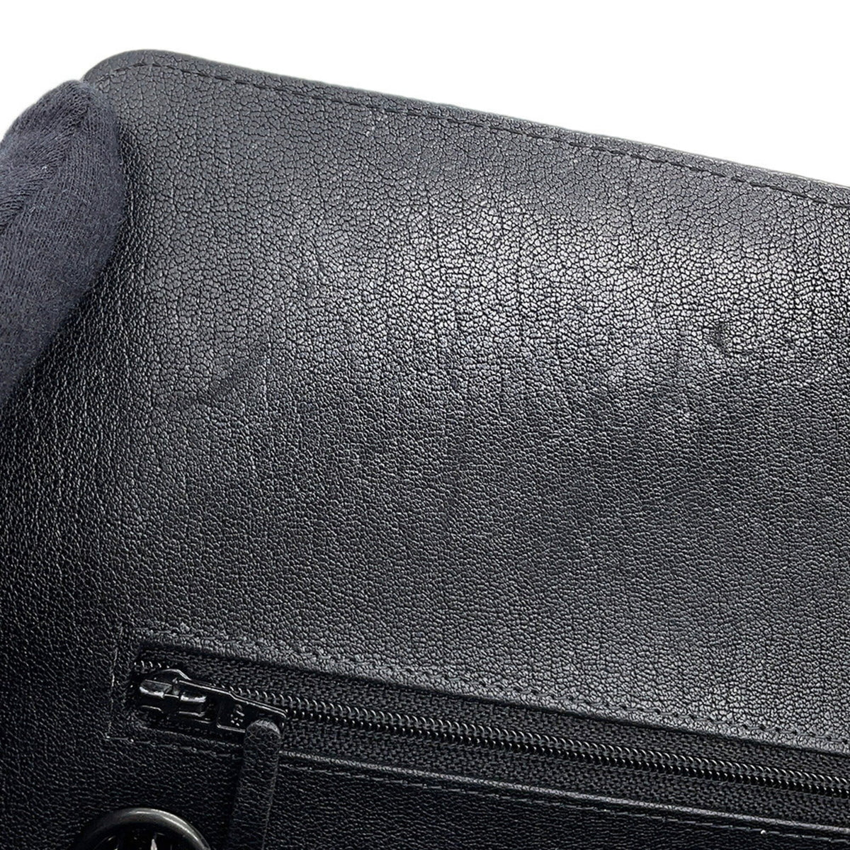 Chanel 2.55 Black Leather Handbag Shoulder Bag (Pre-Owned)