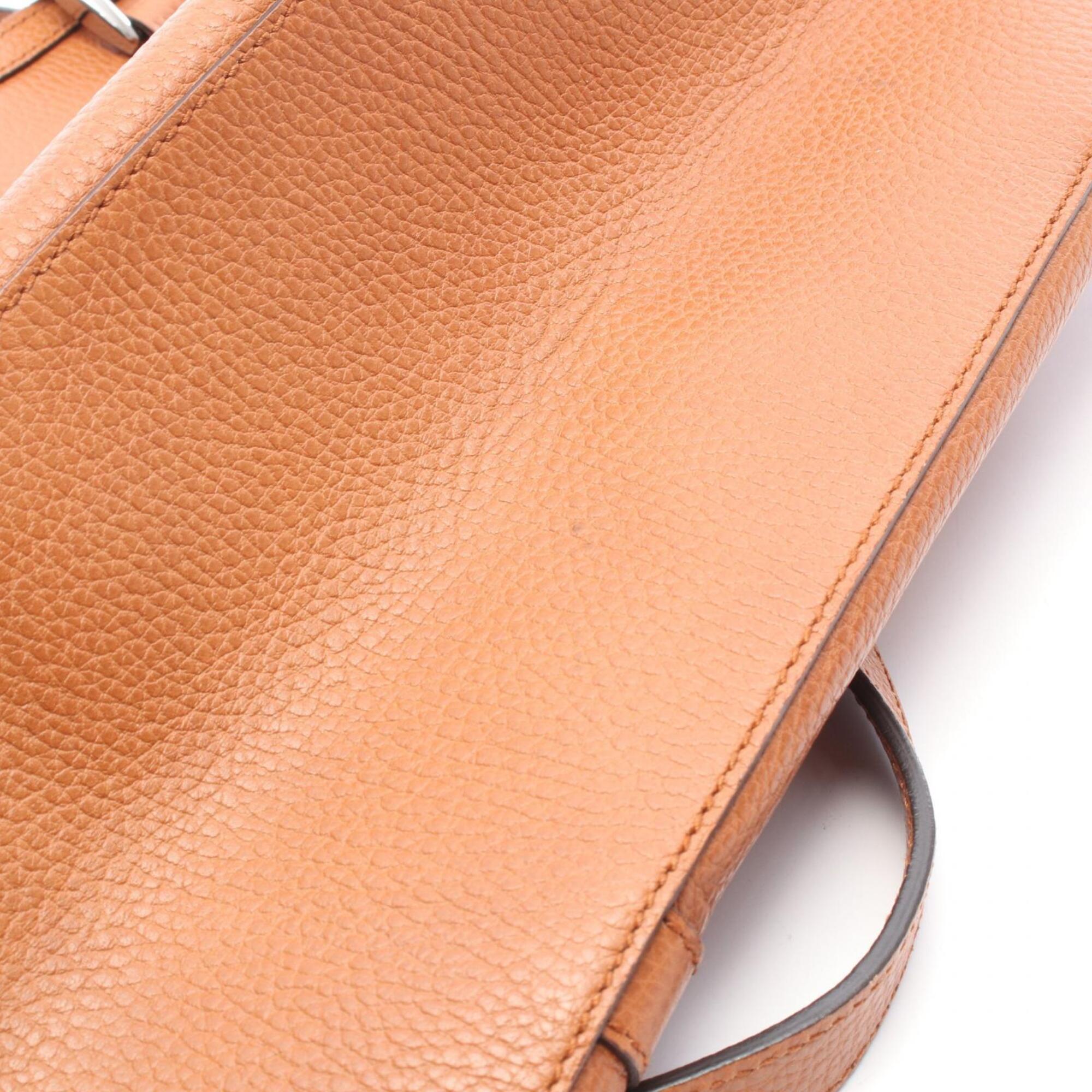 Gucci Brown Leather Handbag Tote Bag (Pre-Owned)
