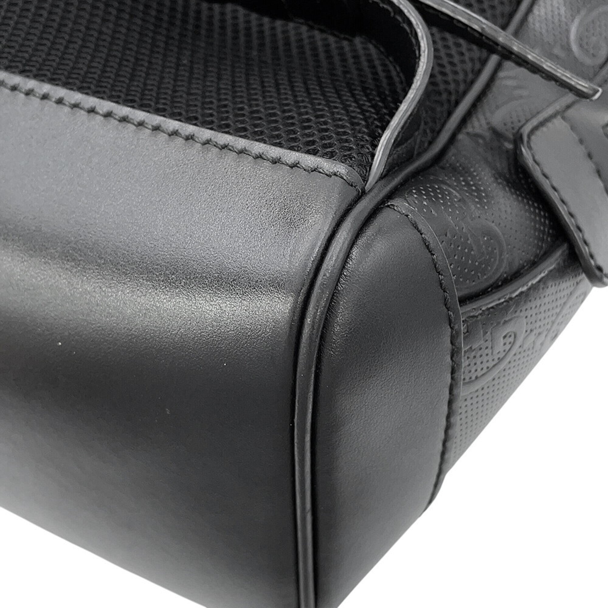 Gucci Black Embossed Leather Backpack (Pre-Owned)