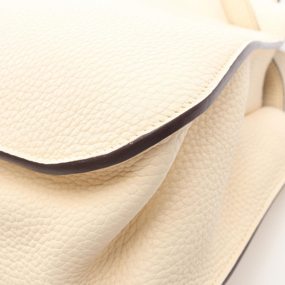 Hermes Ivory Taurillon Clemence Leather Leather Handbag (Pre-Owned)