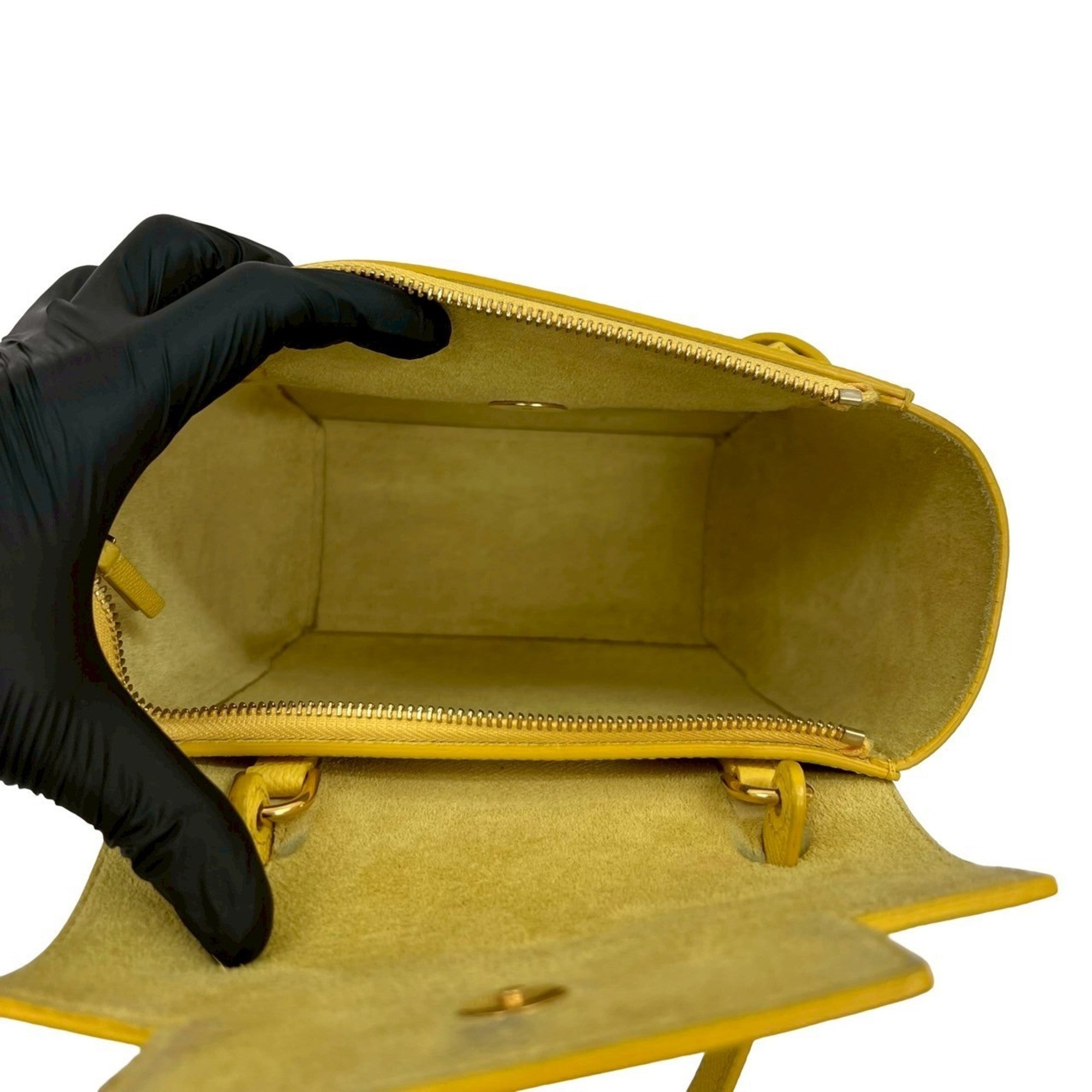 Celine Yellow Leather Handbag Shoulder Bag Tote Bag (Pre-Owned)