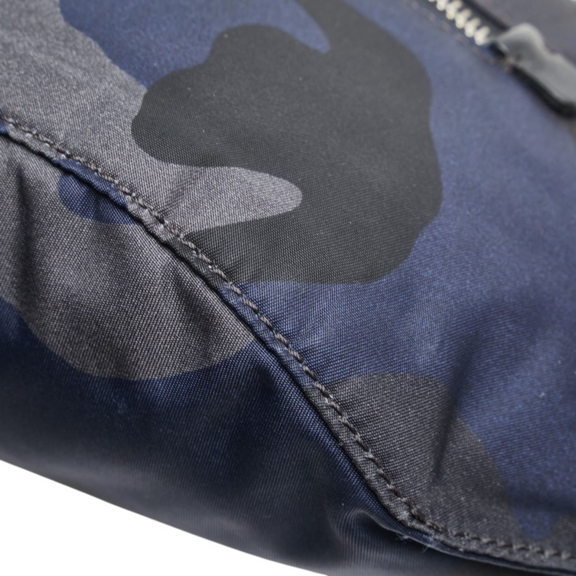 Valentino Camouflage Gray Navy Black Nylon Fanny Pack (Pre-Owned)