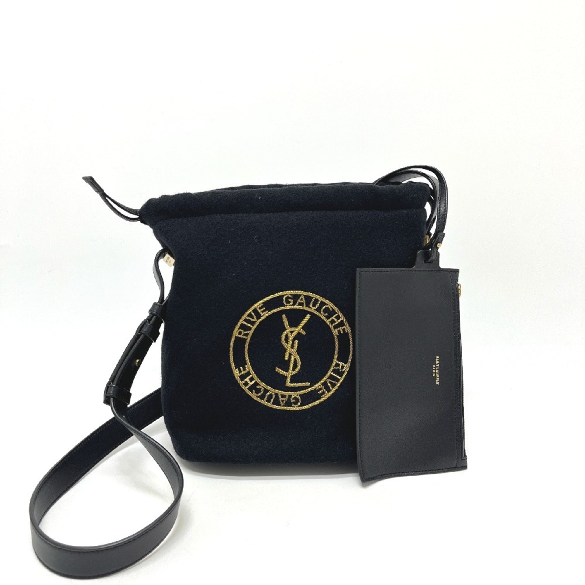 Yves Saint Laurent Black Canvas Handbag Shoulder Bag (Pre-Owned)