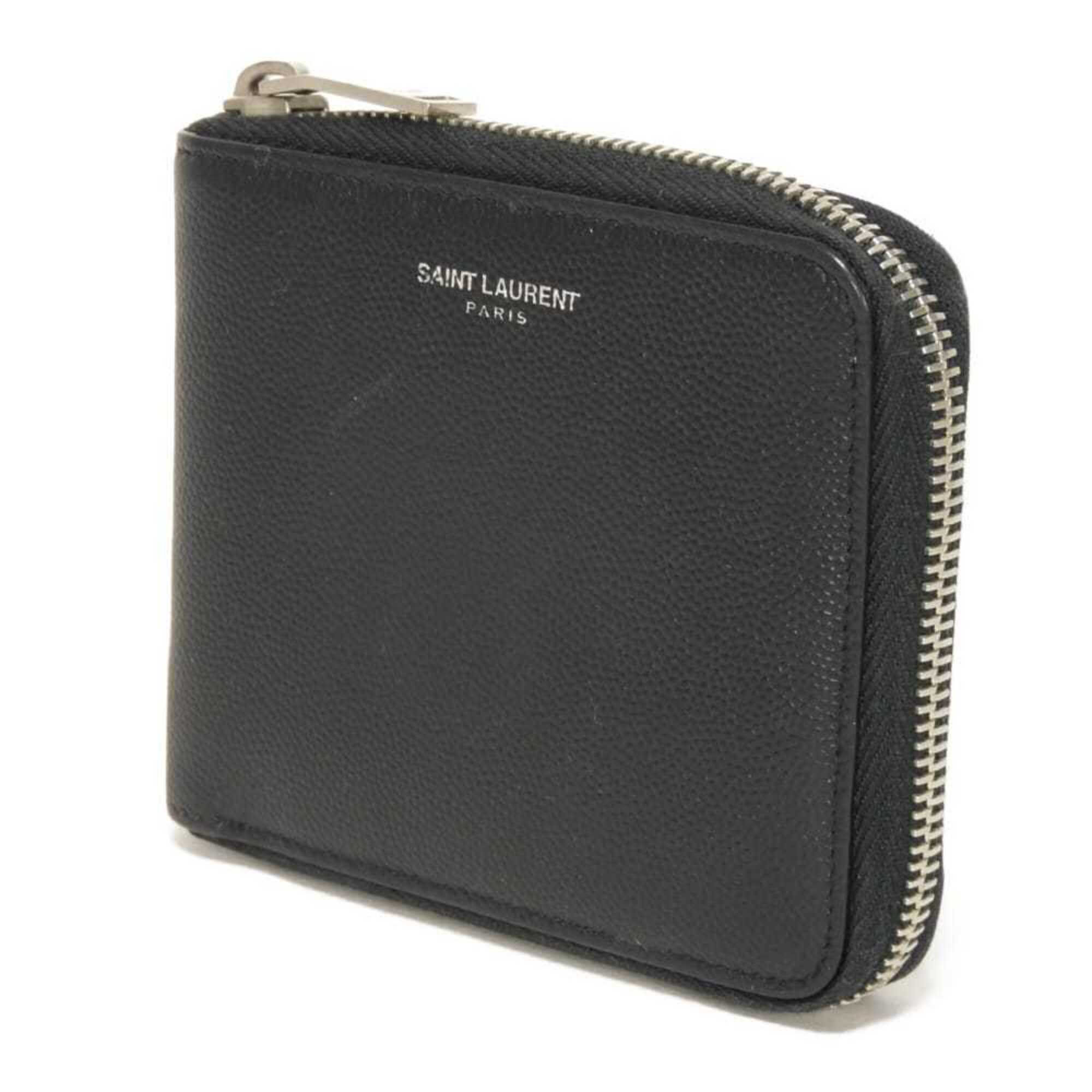 Yves Saint Laurent Black Leather Wallet (Bi-Fold) (Pre-Owned)