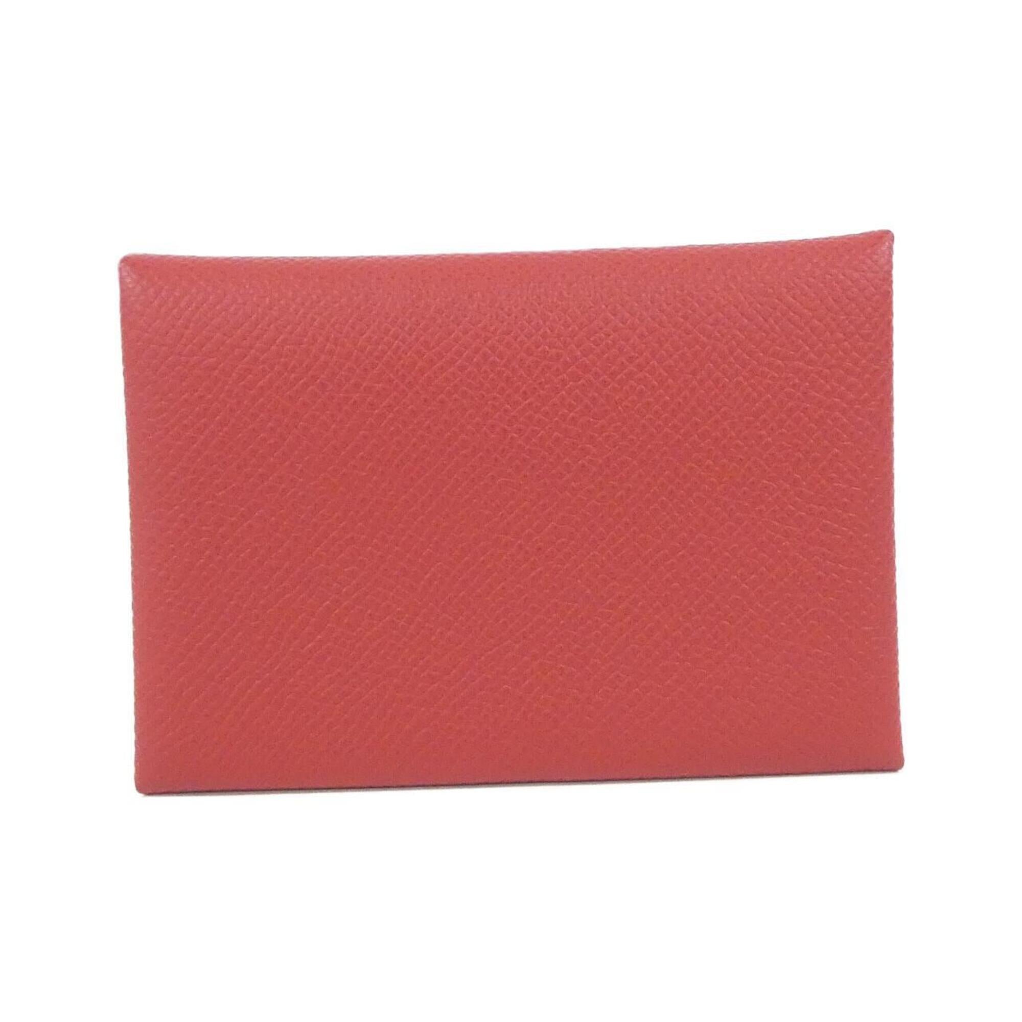Hermes Rouge Garance Epsom Leather Coin Purse/Coin Case (Pre-Owned)