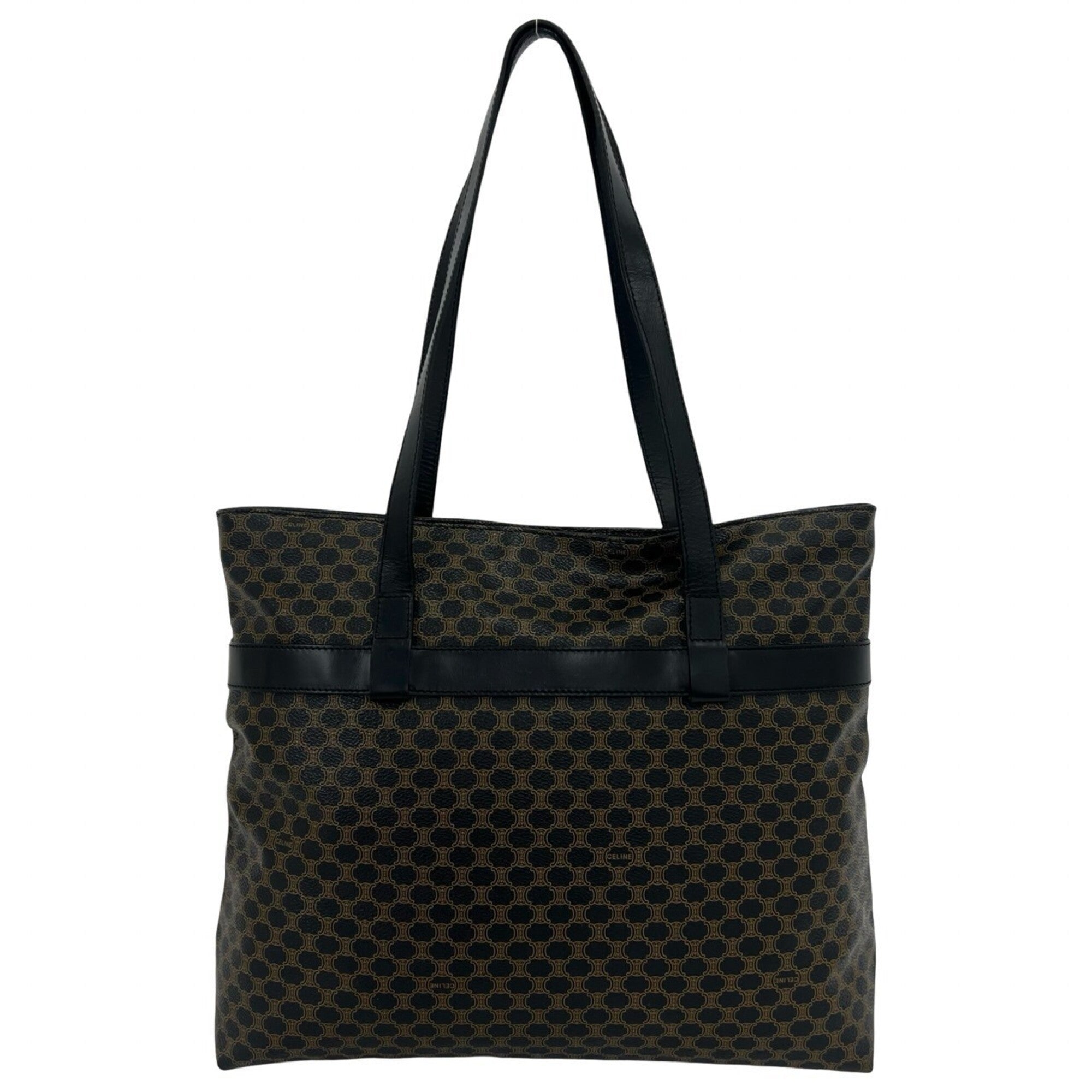 Celine Black Brown Leather Pvc Handbag Tote Bag (Pre-Owned)