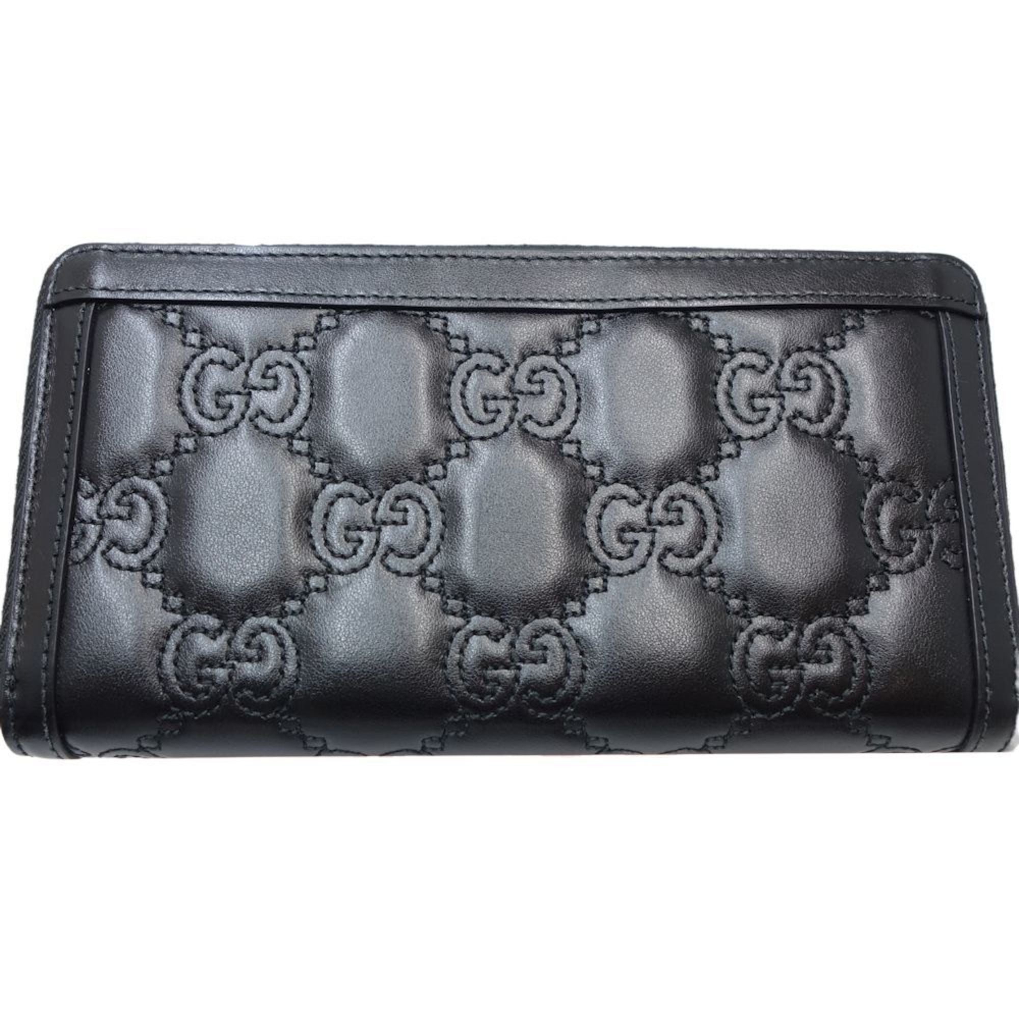 Gucci Black Leather Long Wallet (Bi-Fold) (Pre-Owned)