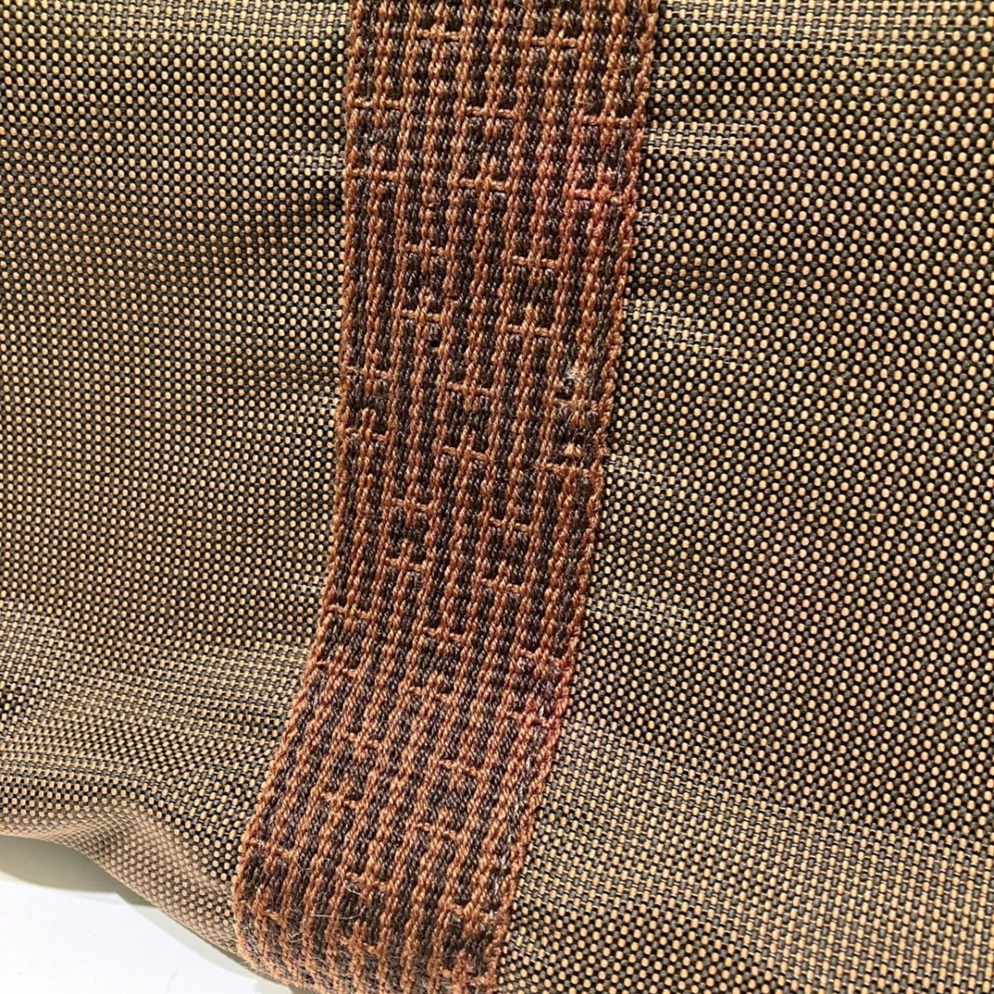 Hermes Brown Canvas Clutch Bag Pouch (Pre-Owned)