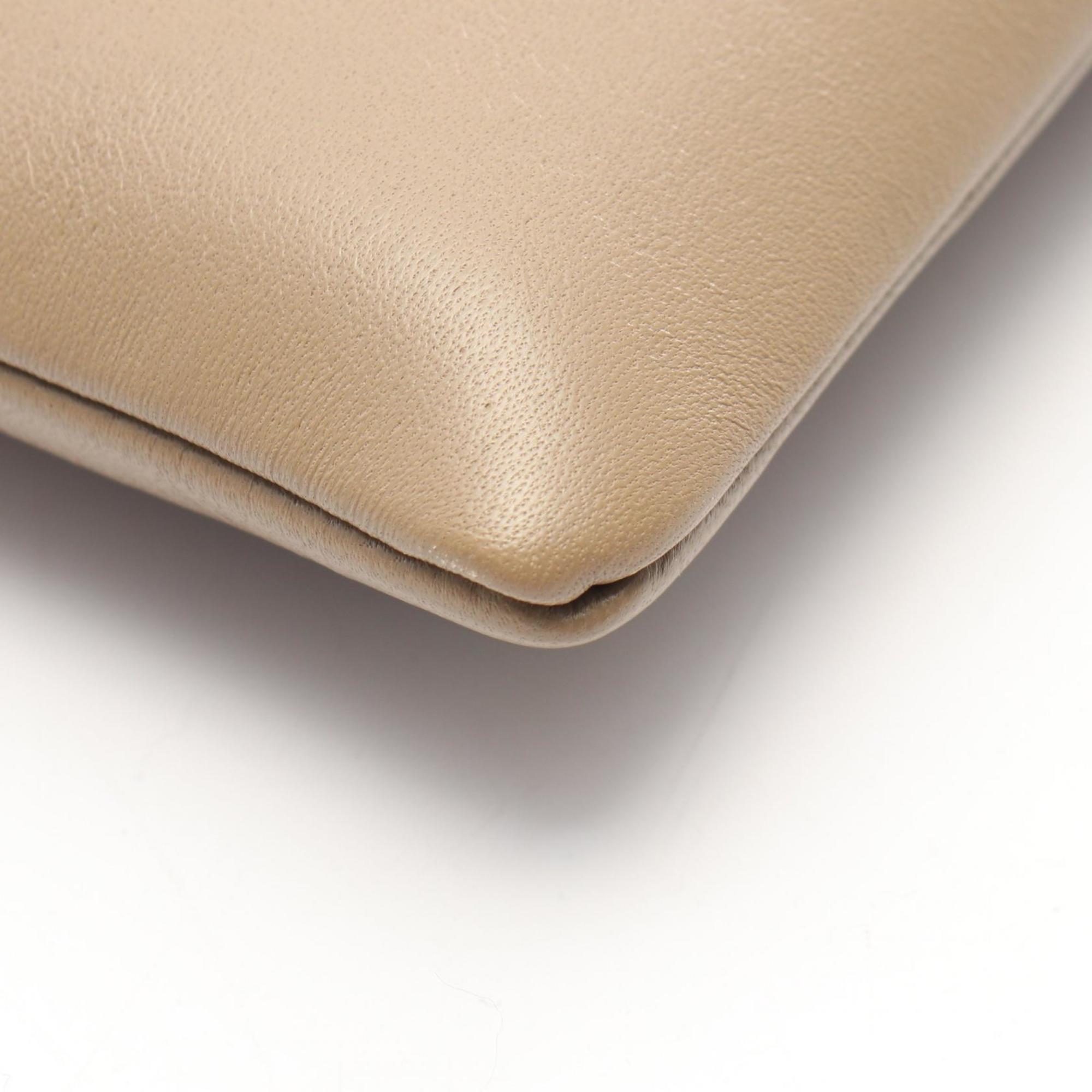 Celine Beige Leather Clutch Bag (Pre-Owned)