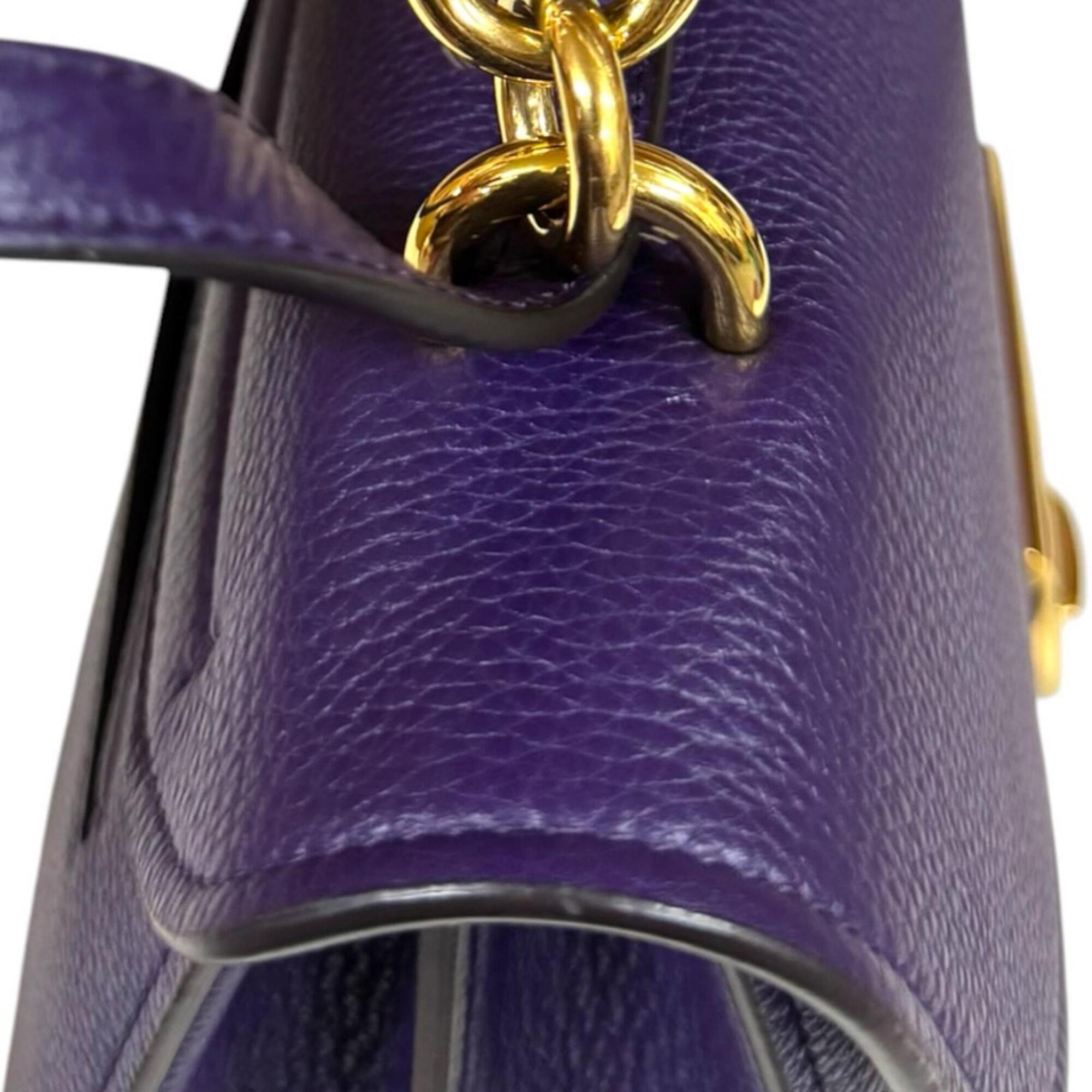 Salvatore Ferragamo Purple Leather Shoulder Bag (Pre-Owned)