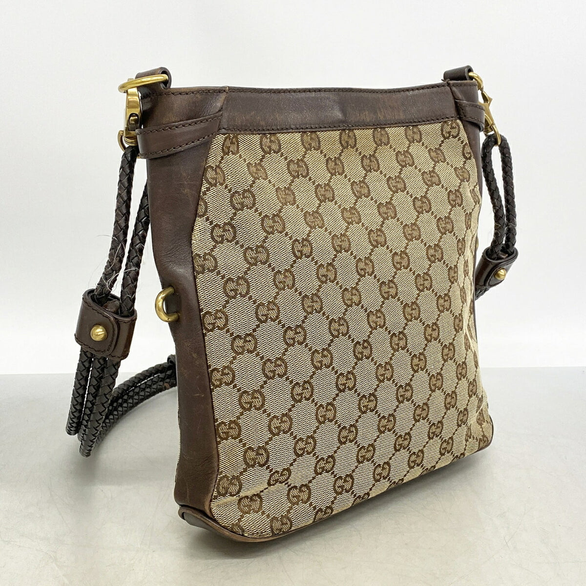 Gucci Brown Canvas Shoulder Bag (Pre-Owned)