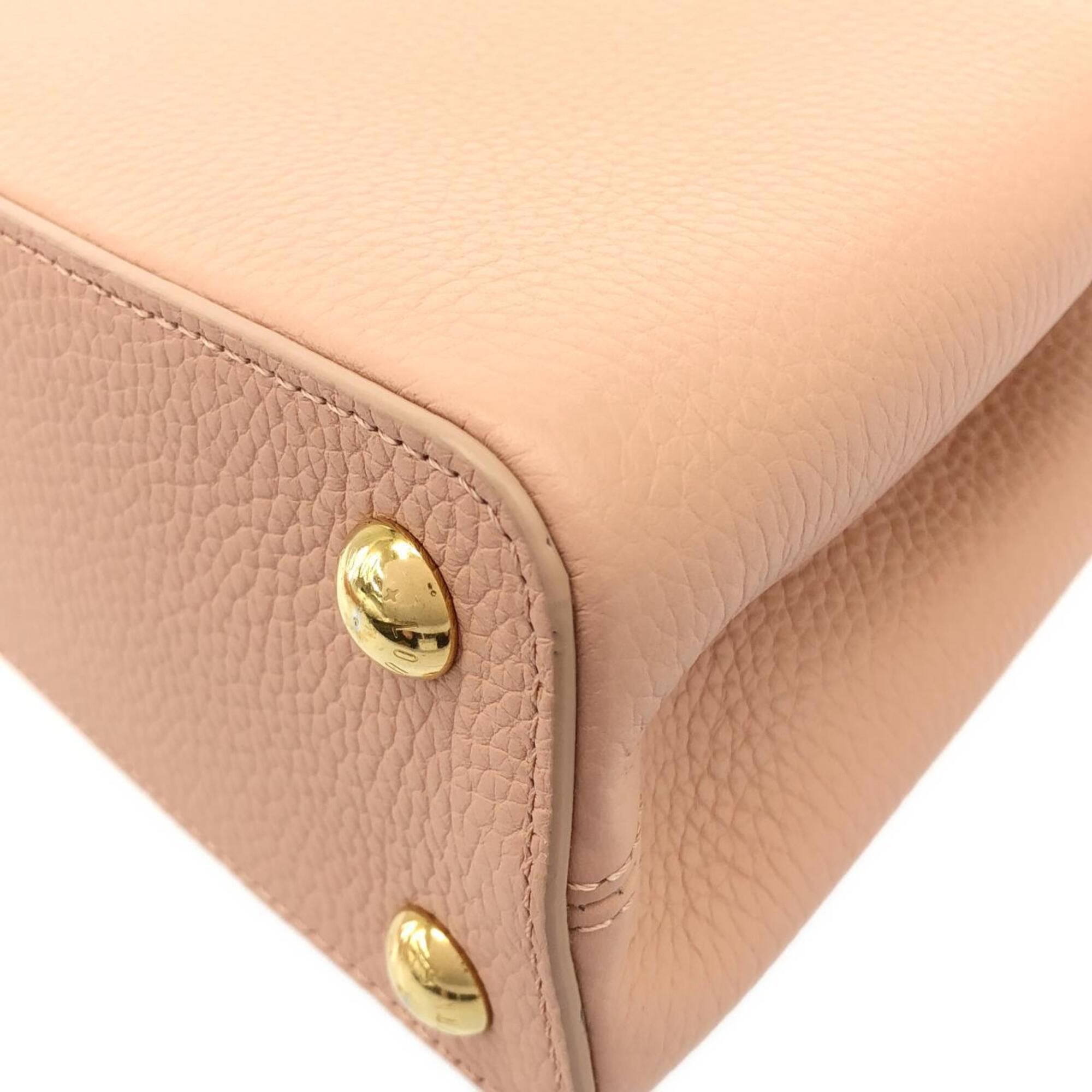 Louis Vuitton Pink Beige Leather Handbag (Pre-Owned)