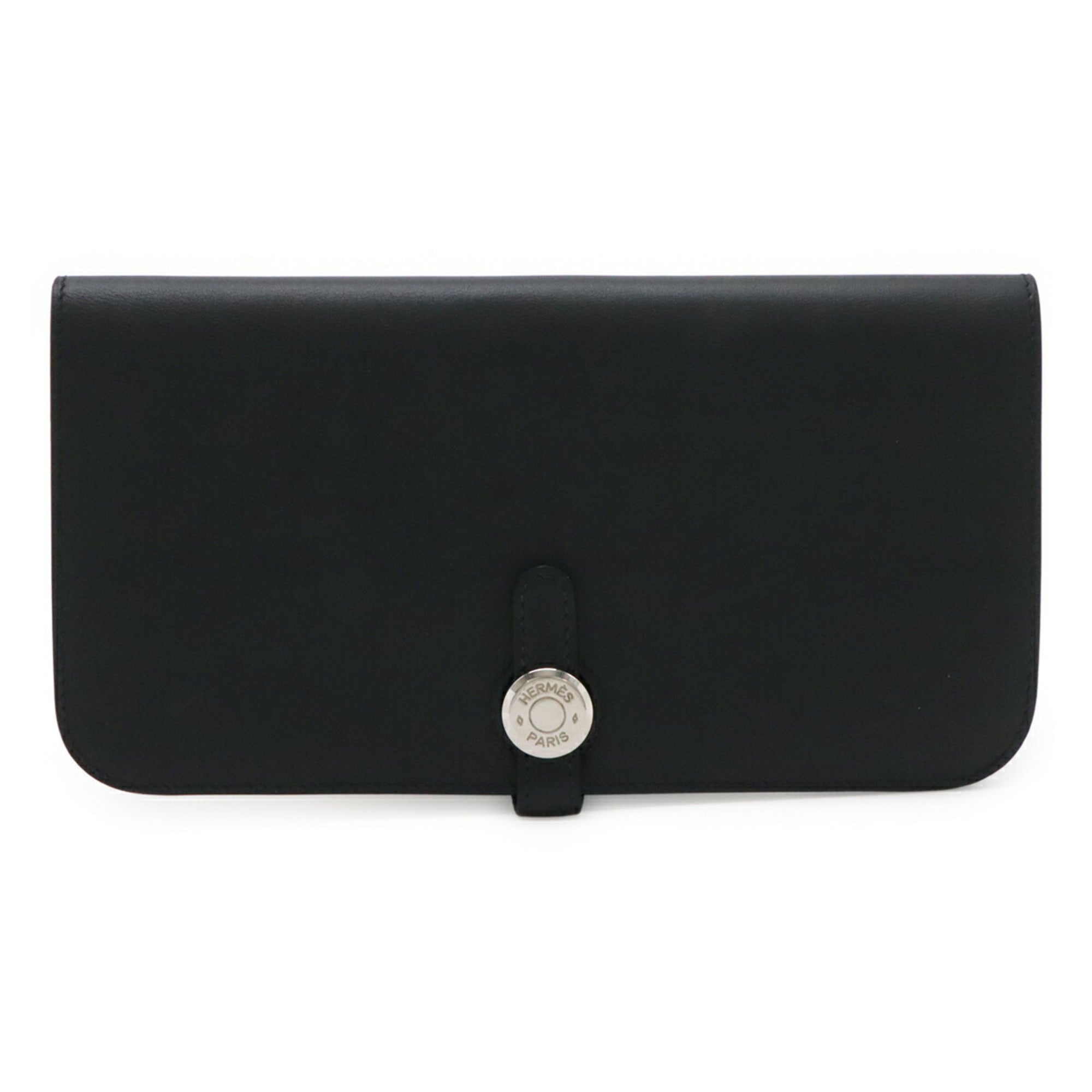 Hermes Black Swift Leather Long Wallet (Bi-Fold) (Pre-Owned)