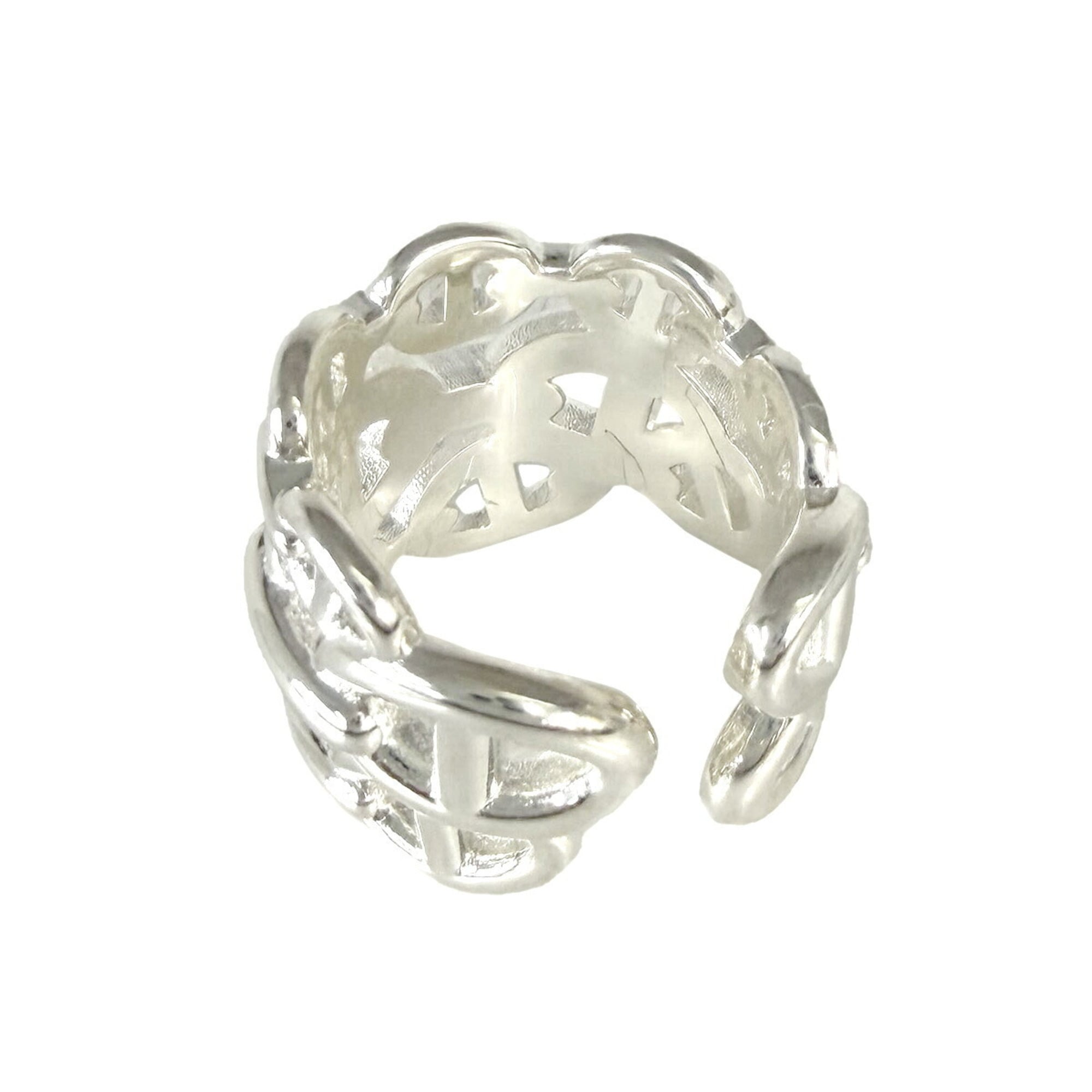 Hermes Silver Silver 925 Band Ring (Pre-Owned)