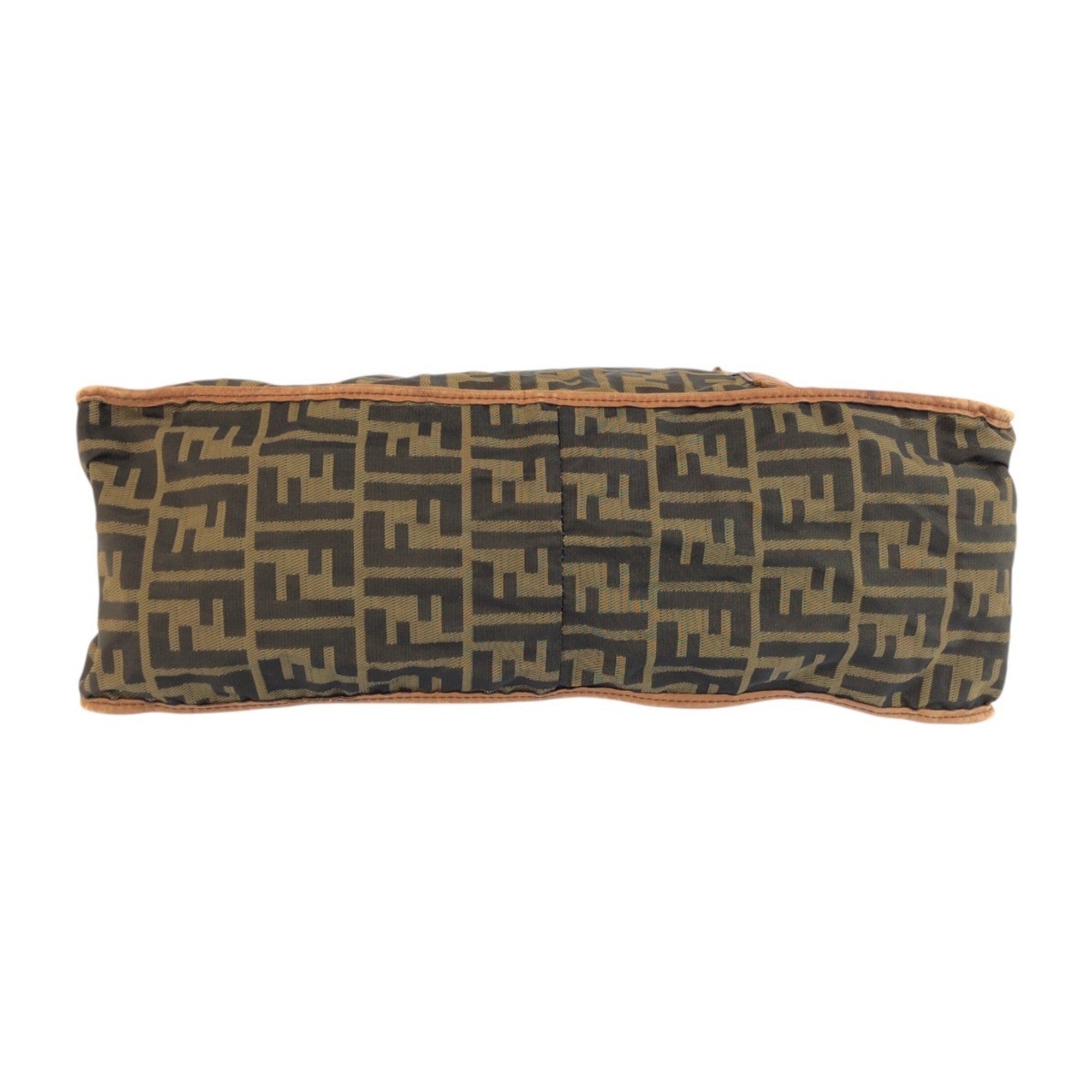 Fendi Brown Dark Brown Nylon Leather Messenger Bag Shoulder Bag (Pre-Owned)