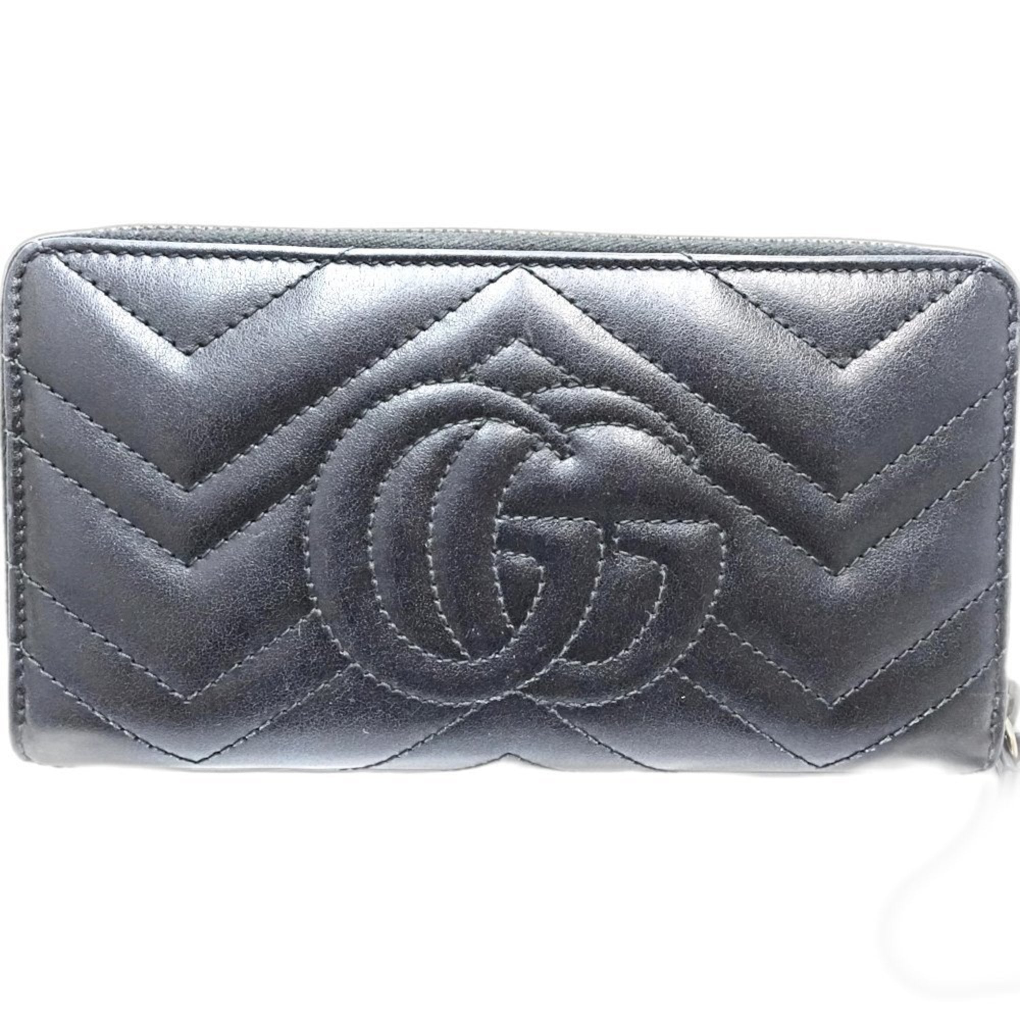 Gucci Black Leather Long Wallet (Bi-Fold) (Pre-Owned)