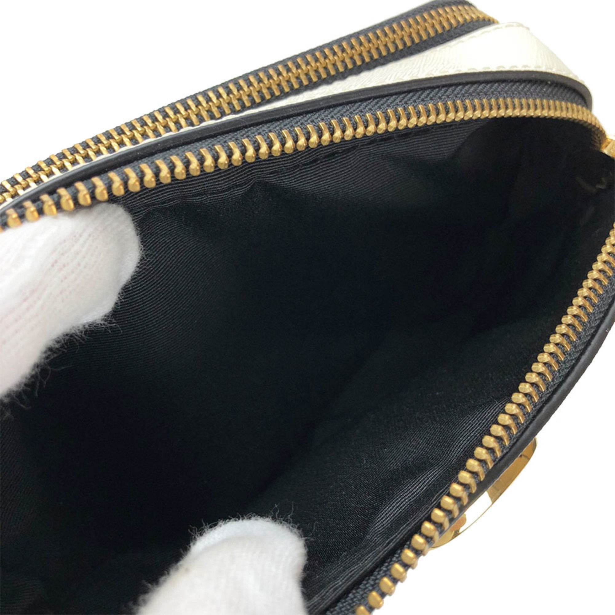 Marc Jacobs Black Gray Pink White Leather Shoulder Bag (Pre-Owned)