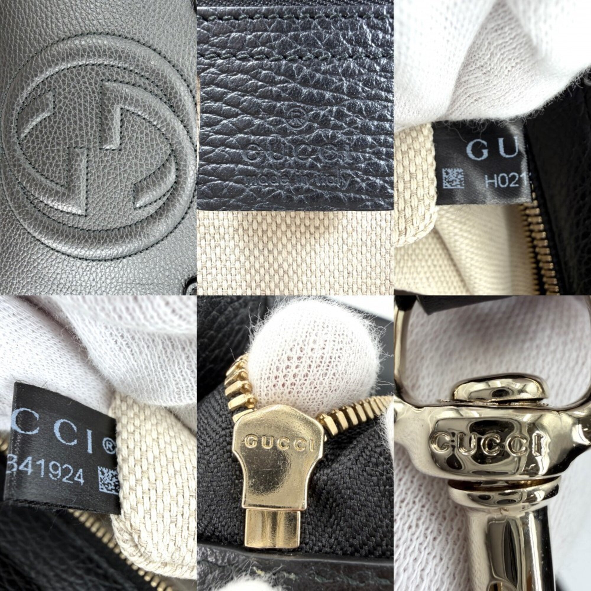 Gucci Soho Black Leather Handbag Shoulder Bag (Pre-Owned)