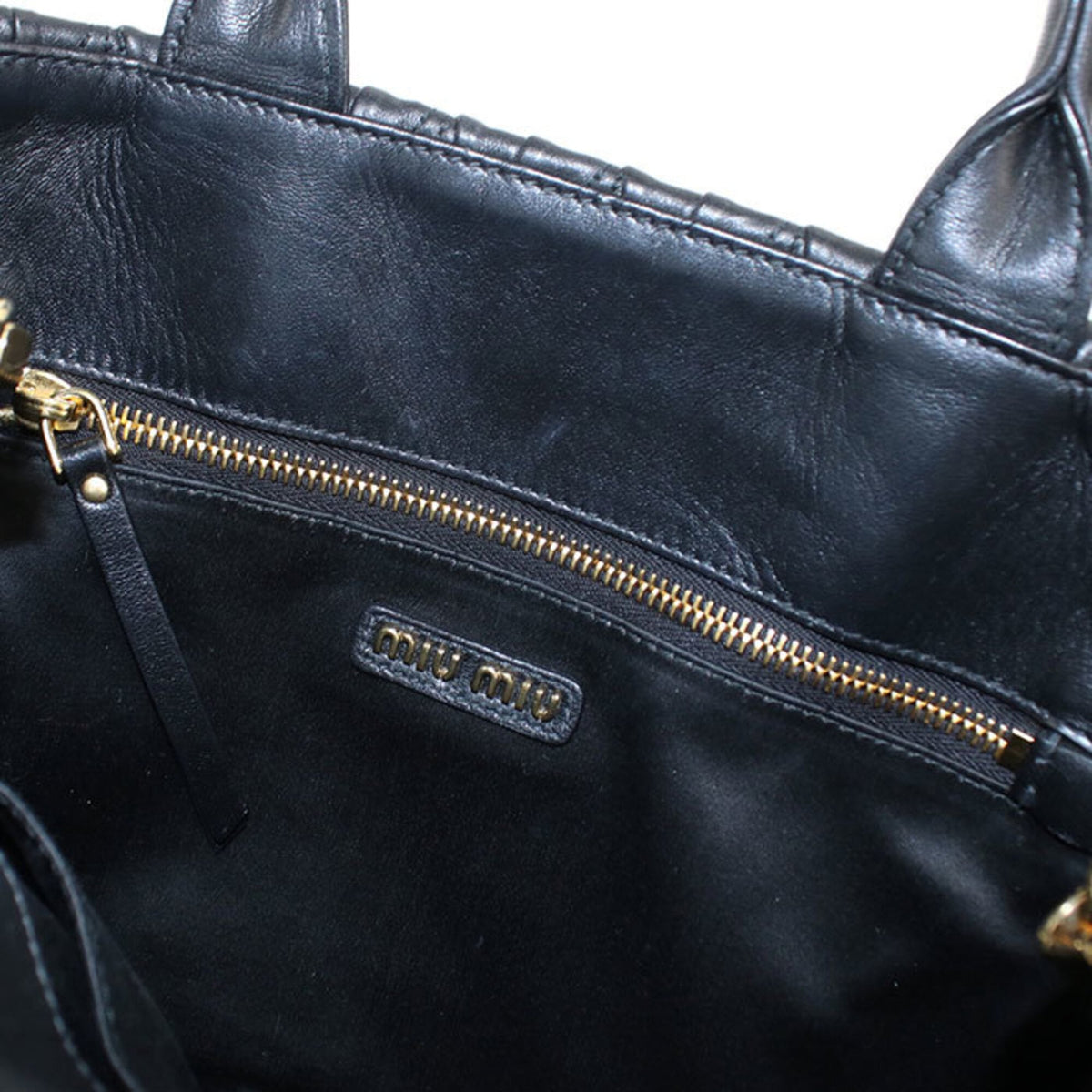Miu Miu Black Leather Tote Bag (Pre-Owned)