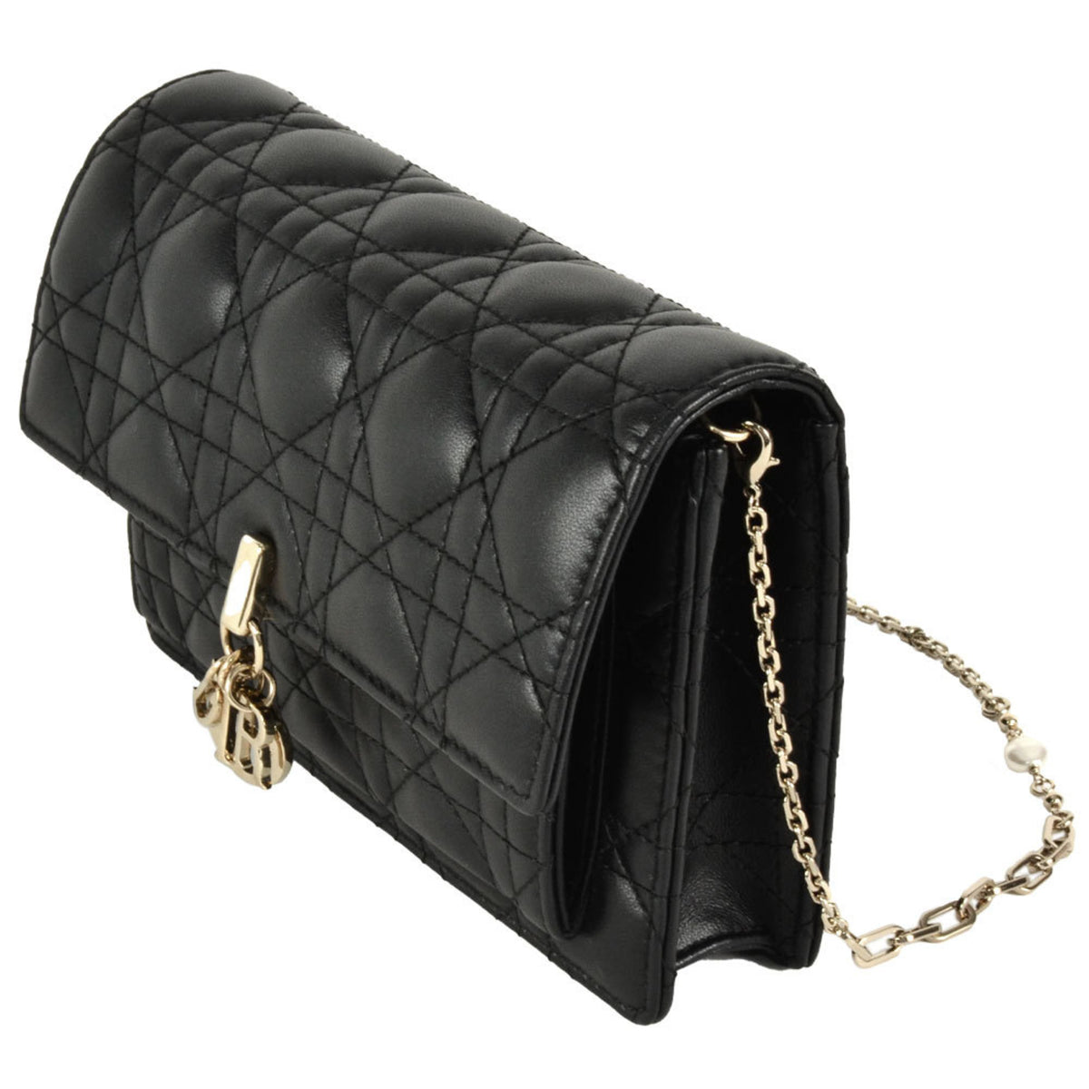 Christian Dior Black Leather Shoulder Bag (Pre-Owned)