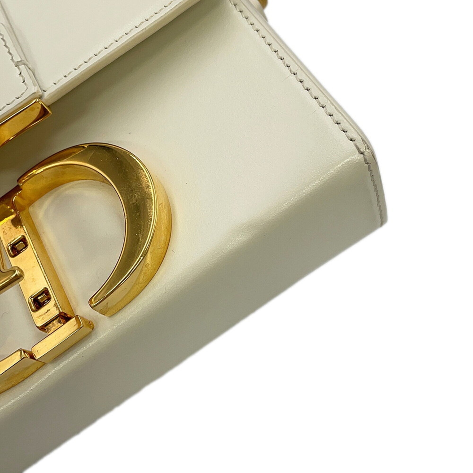 Christian Dior White Leather Handbag Shoulder Bag (Pre-Owned)