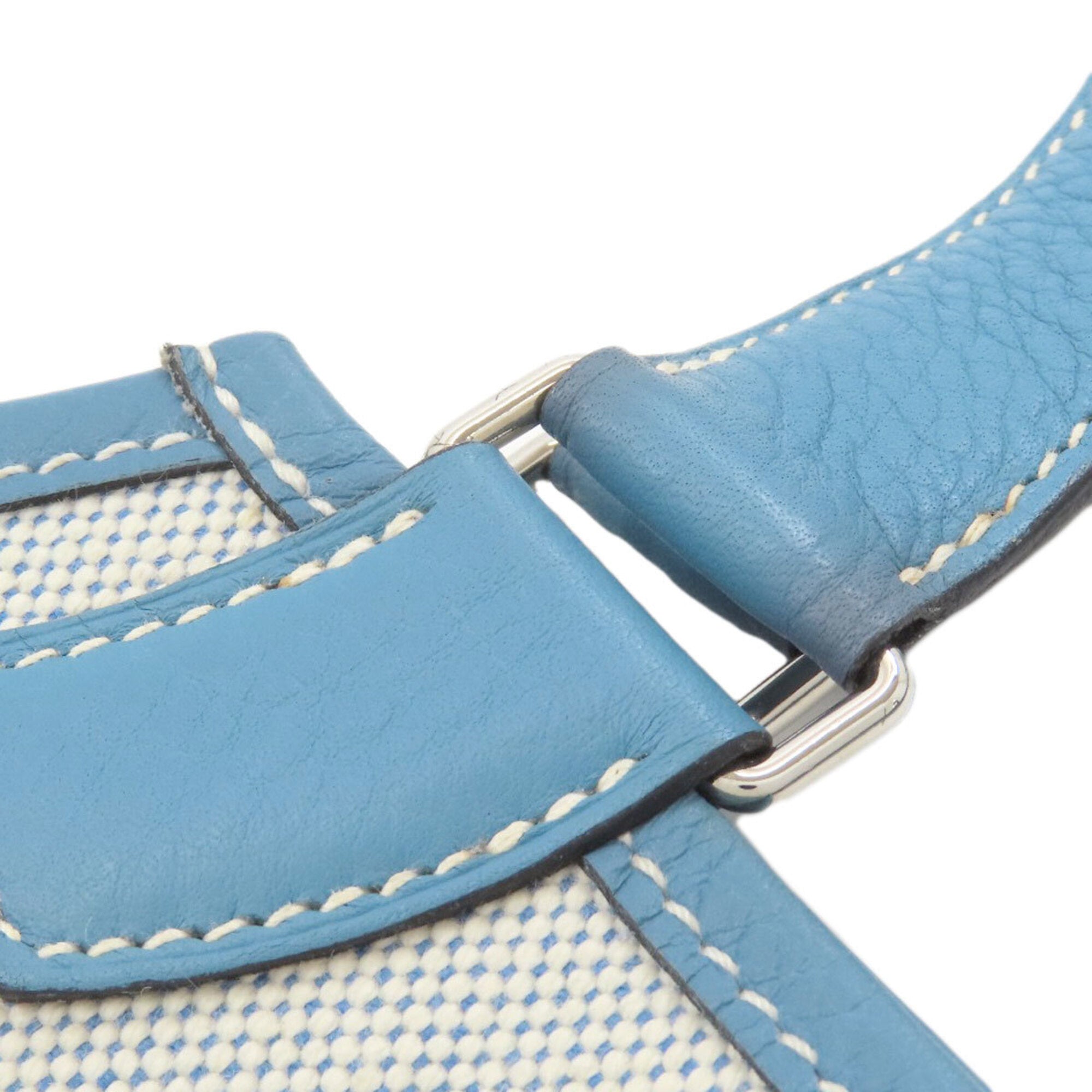 Hermes Light Blue Toile H Leather Tote Bag (Pre-Owned)