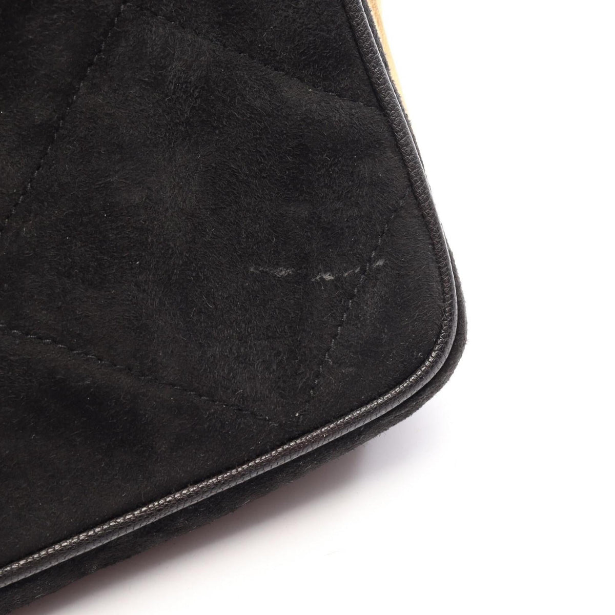 Chanel Black Suede Handbag Shoulder Bag (Pre-Owned)