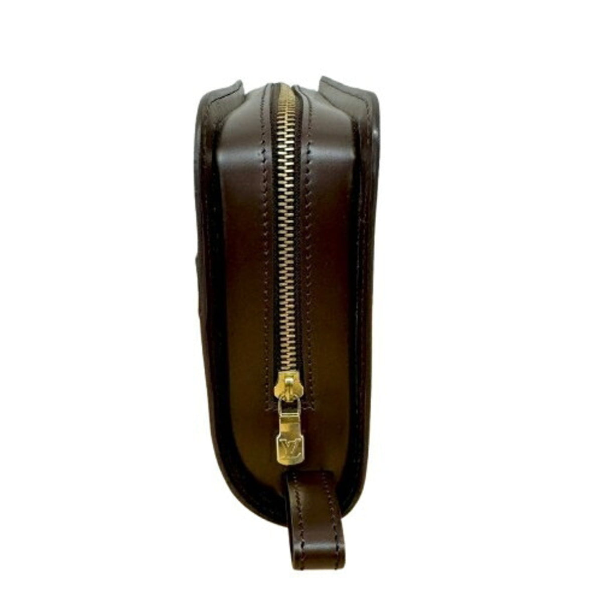 Louis Vuitton Brown Damier Canvas Leather Clutch Bag (Pre-Owned)