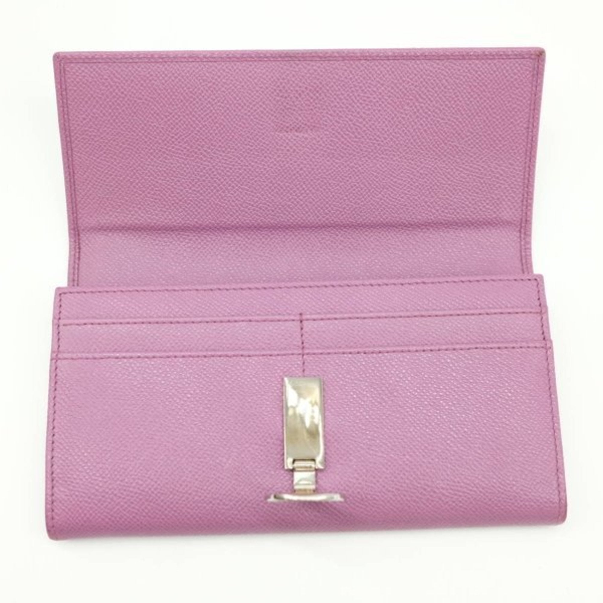 Bvlgari Purple Leather Long Wallet (Bi-Fold) (Pre-Owned)