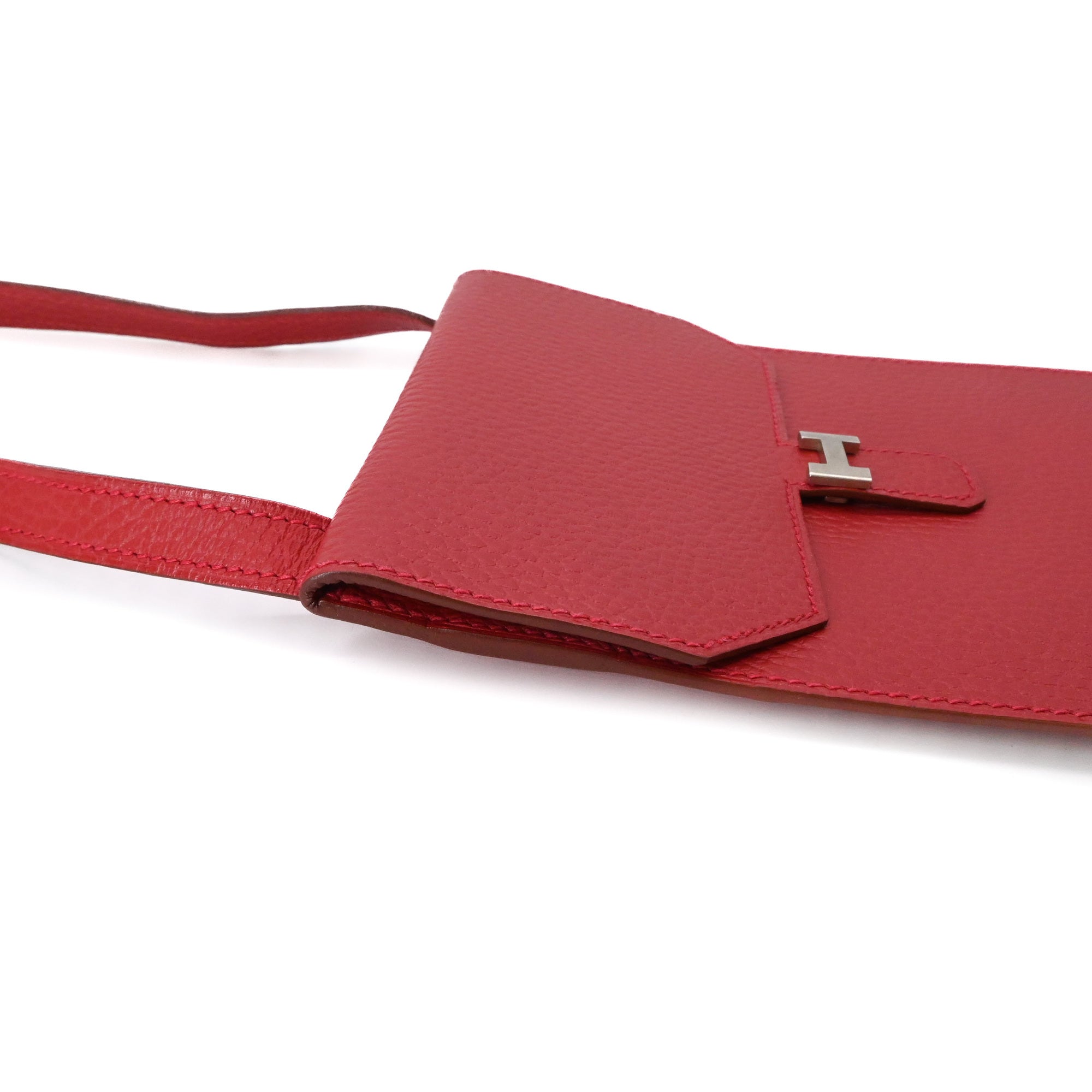 Hermes Red Color Ardennes Leather Pochette Shoulder Bag (Pre-Owned)
