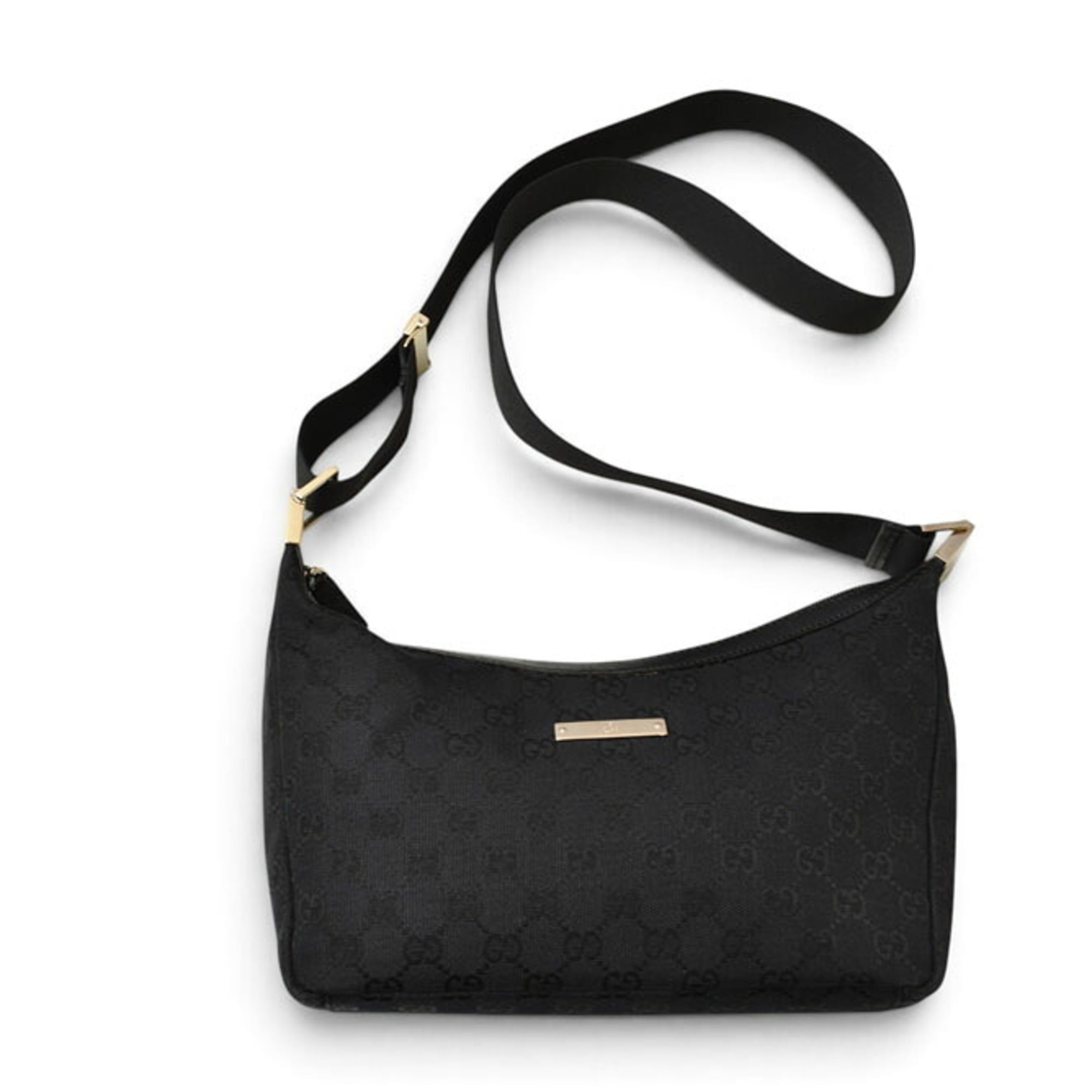 Gucci Black Gg Canvas Shoulder Bag (Pre-Owned)