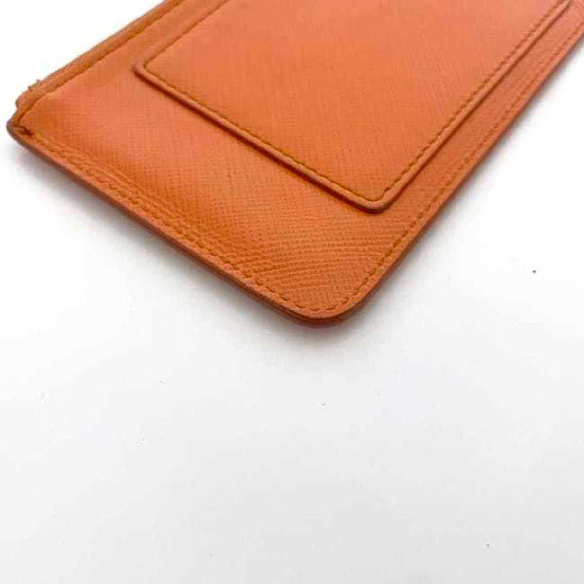 Salvatore Ferragamo Orange Leather Coin Purse/Coin Case (Pre-Owned)