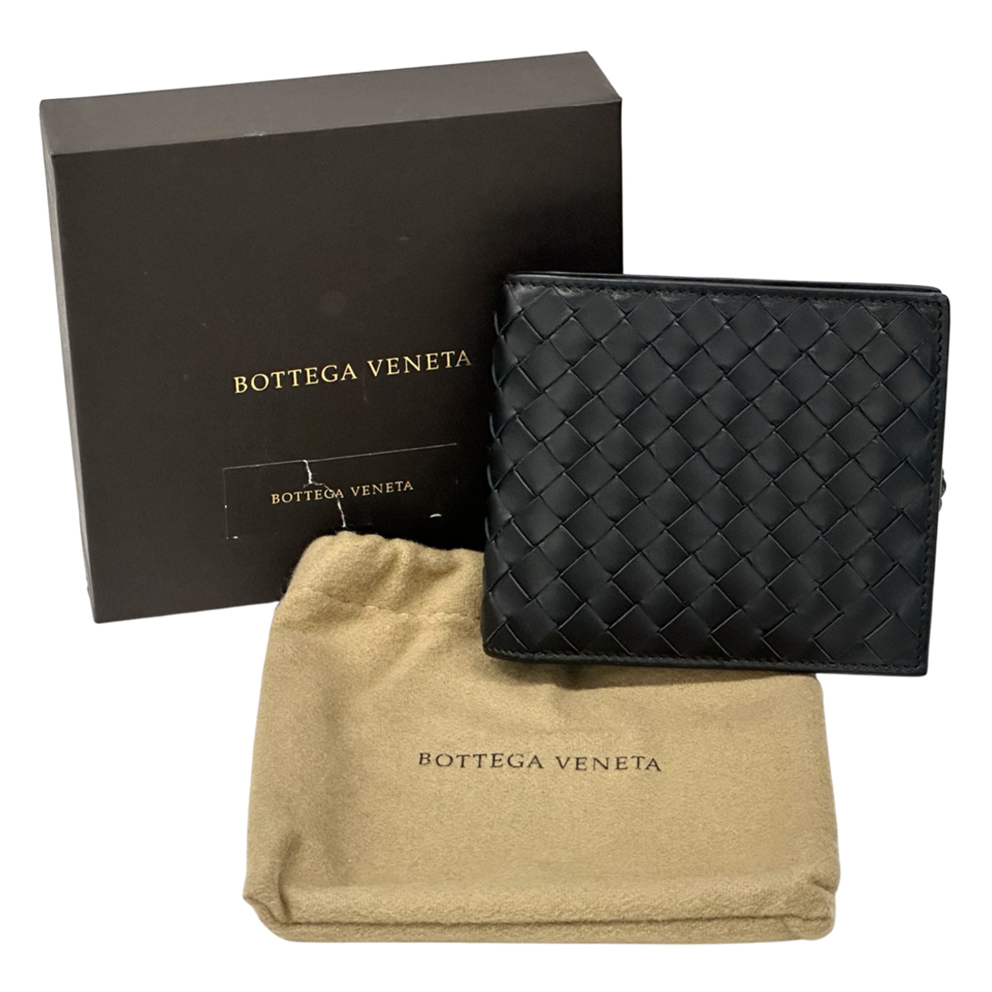 Bottega Veneta Black Intrecciato Wallet (Bi-Fold) (Pre-Owned)