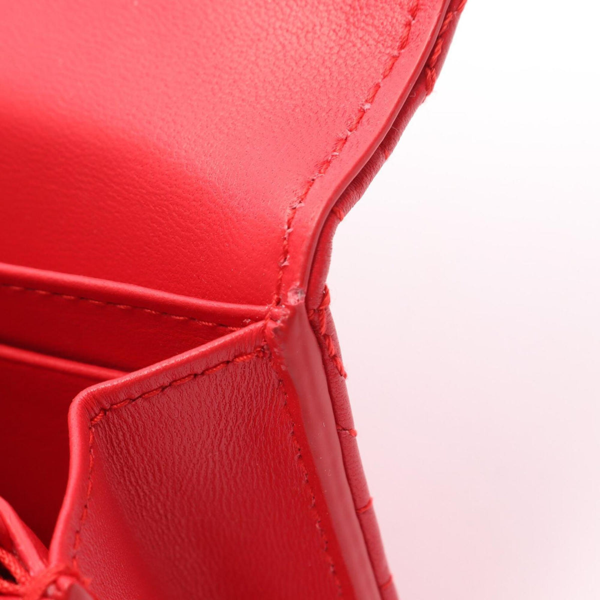 Christian Dior Red Color Leather Coin Purse/Coin Case (Pre-Owned)